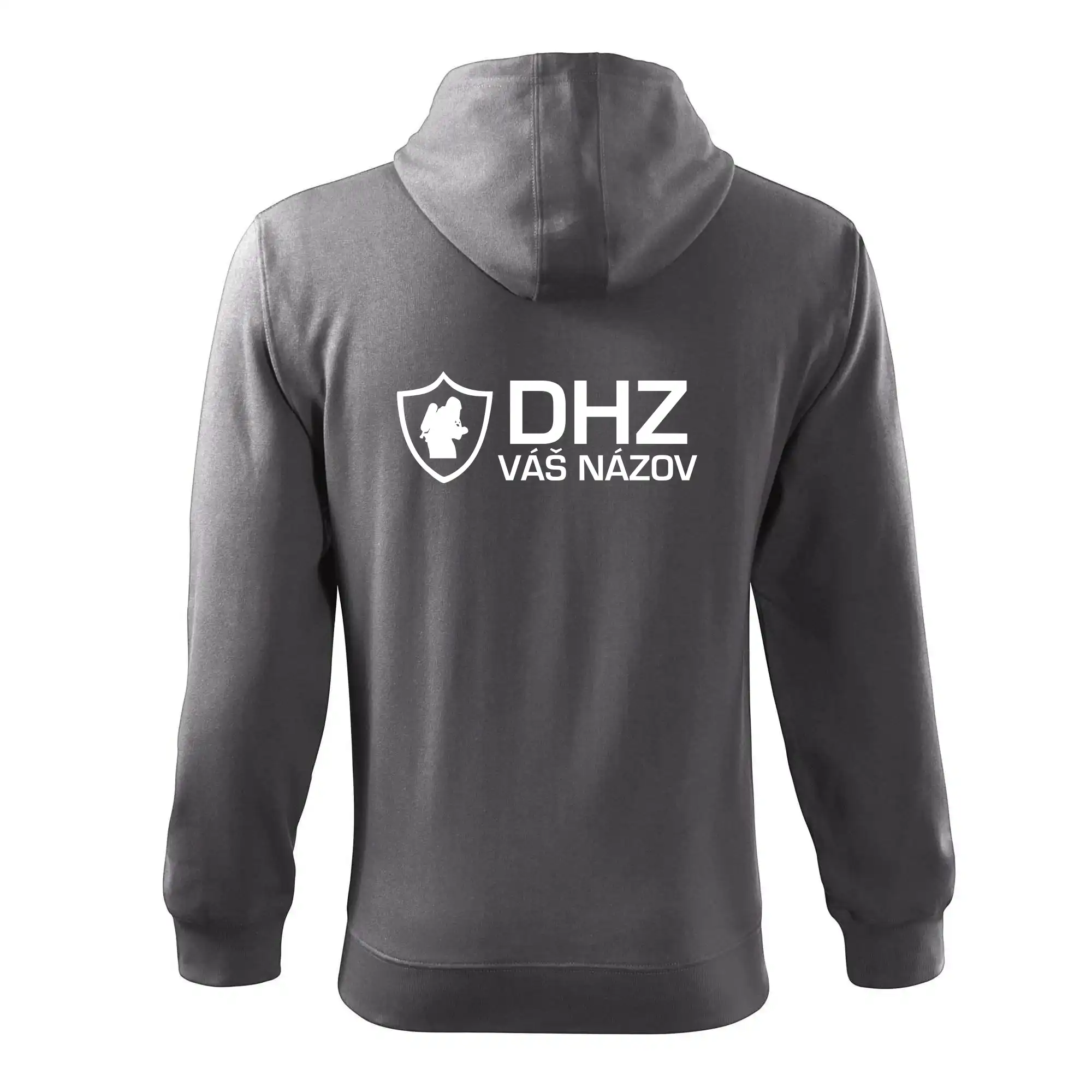 Originálne tričká pre hasičov - DHZ emblem - vlastný nápis - Mikina s kapucňou na zips trendy zipper