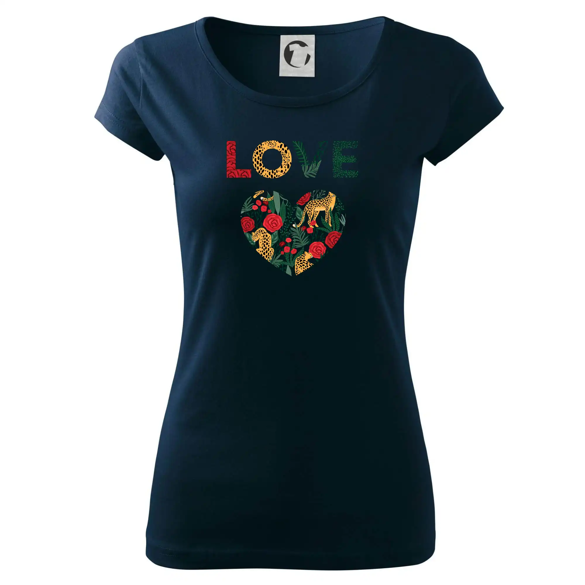 Tričká pre zamilovaných - Love srdce divočina  (Pecka design) - Dámske tričko Pure