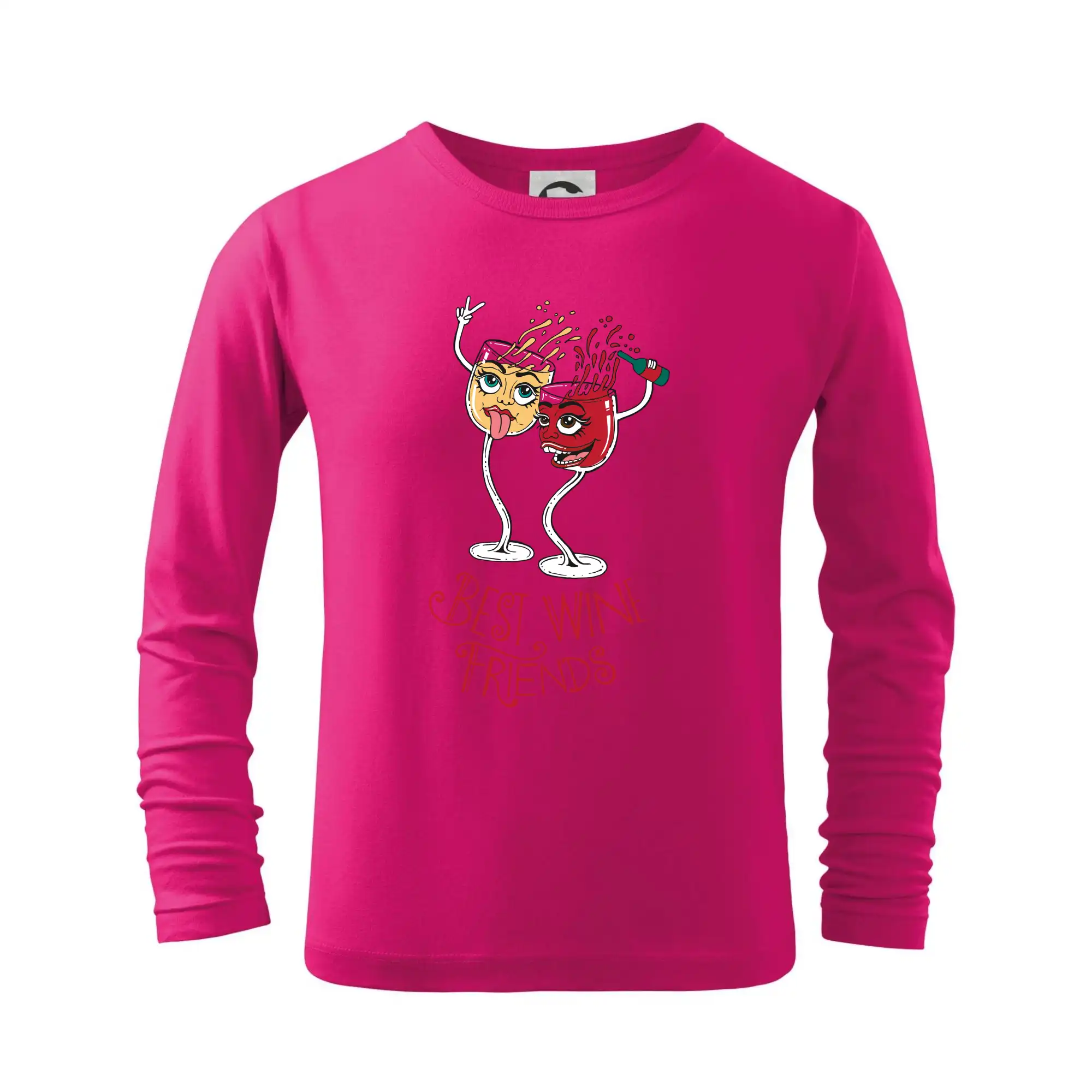 Vtipná tričká s tematikou vína - Best wine friends dancing (Pecka design) - Tričko detské Long Sleeve