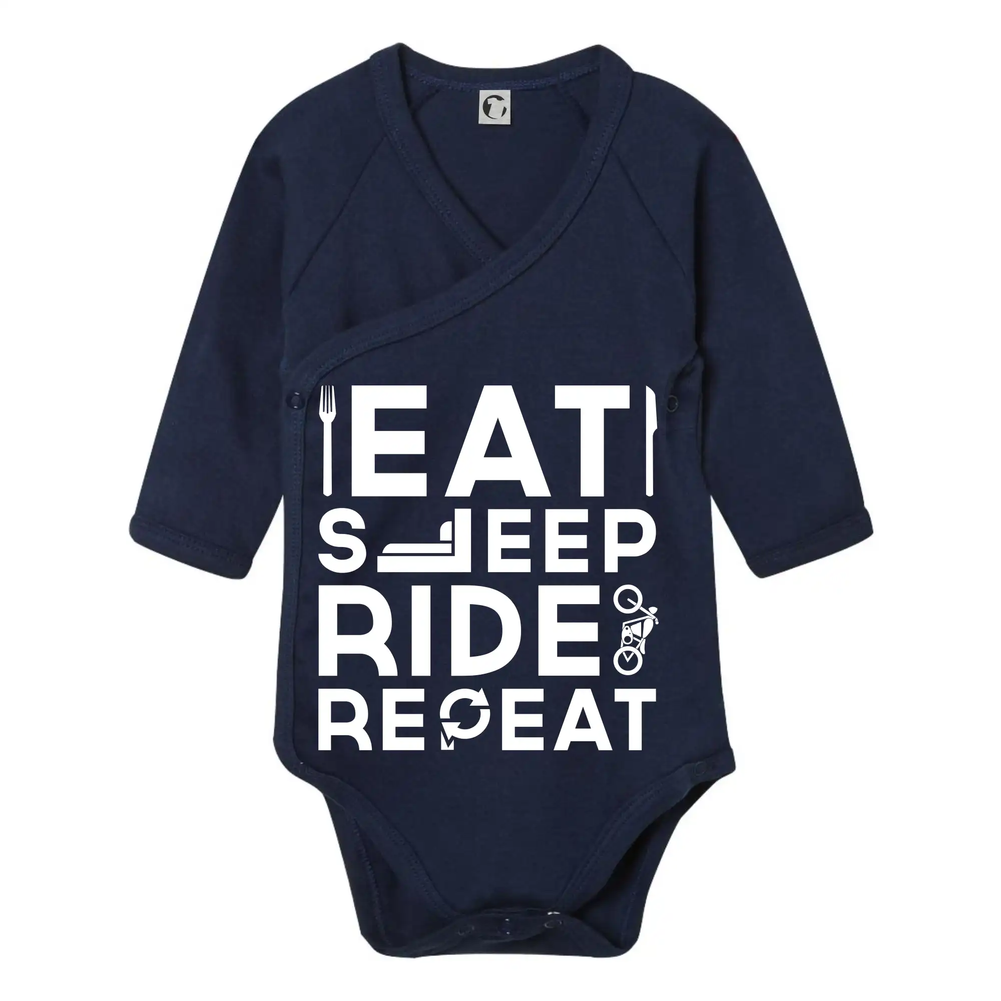 Eat sleep repeat - Eat sleep ride moto - Body zavinovacie s dlhým rukávom