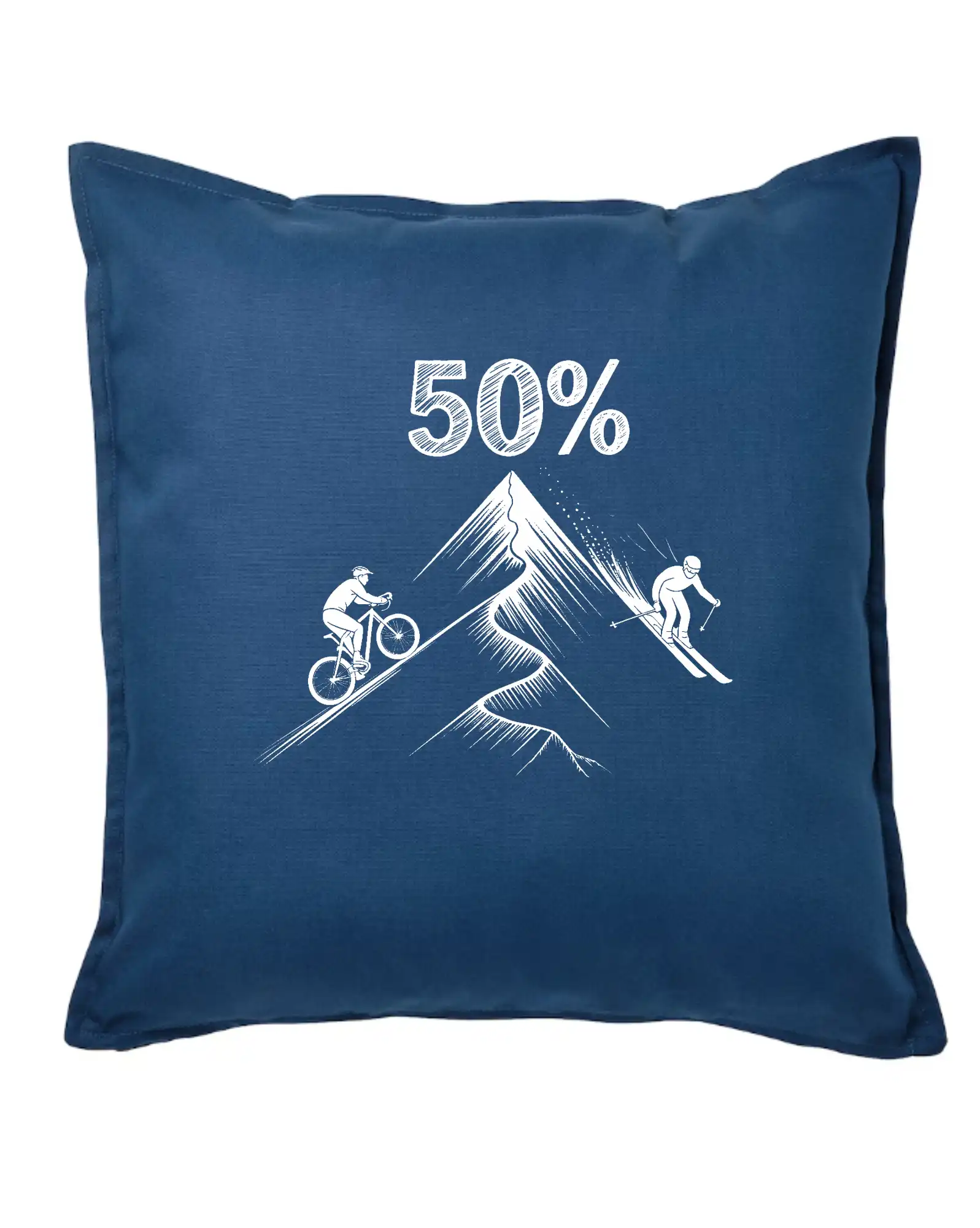 Tričká k narodeninám - Narodeniny cyklista a lyžiar 50 - Vankúš 50x50