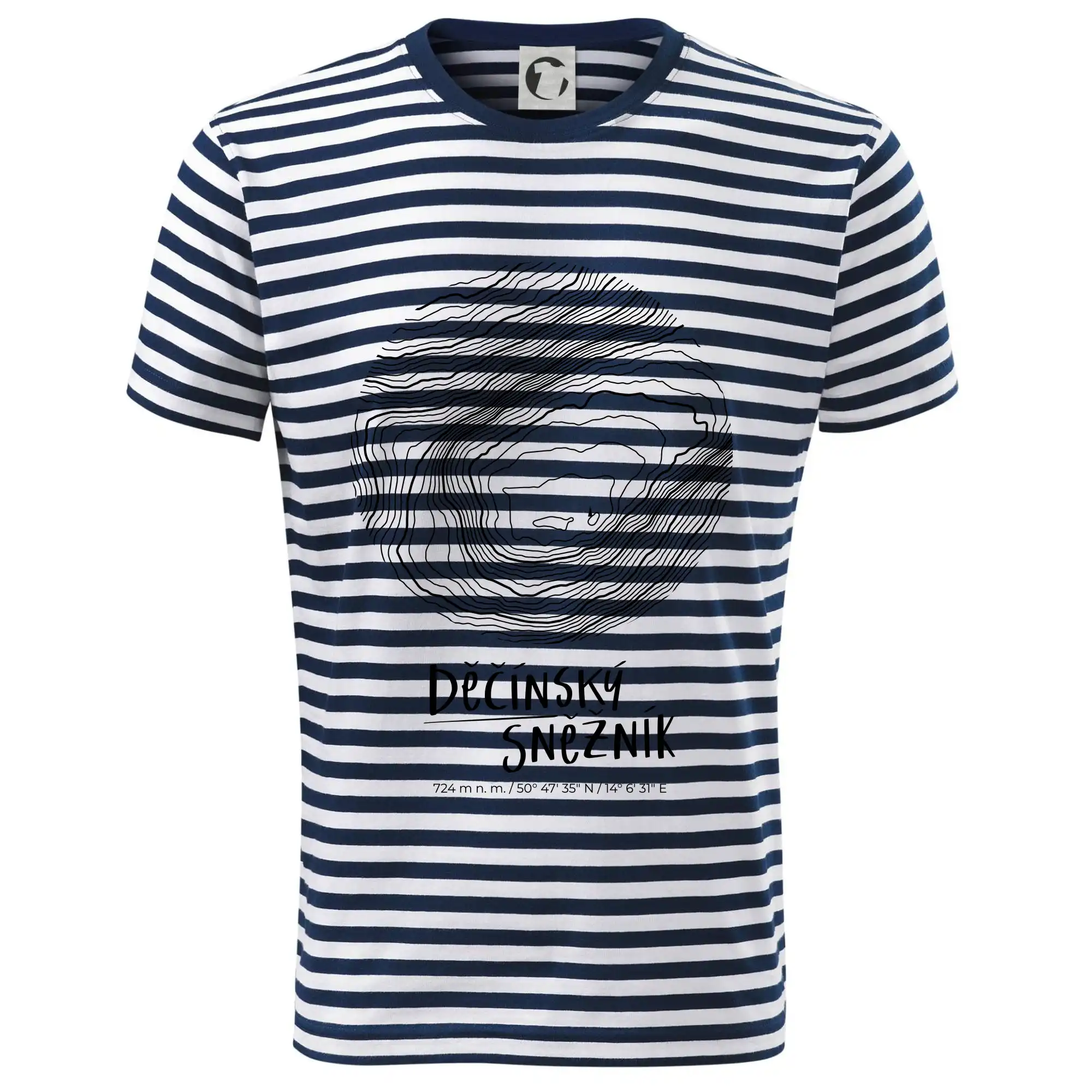 Tričká s vrstevnicami – originálne horské motívy - Děčínský Sněžník - vrstevnice v kruhu - Dětské triko na vodu