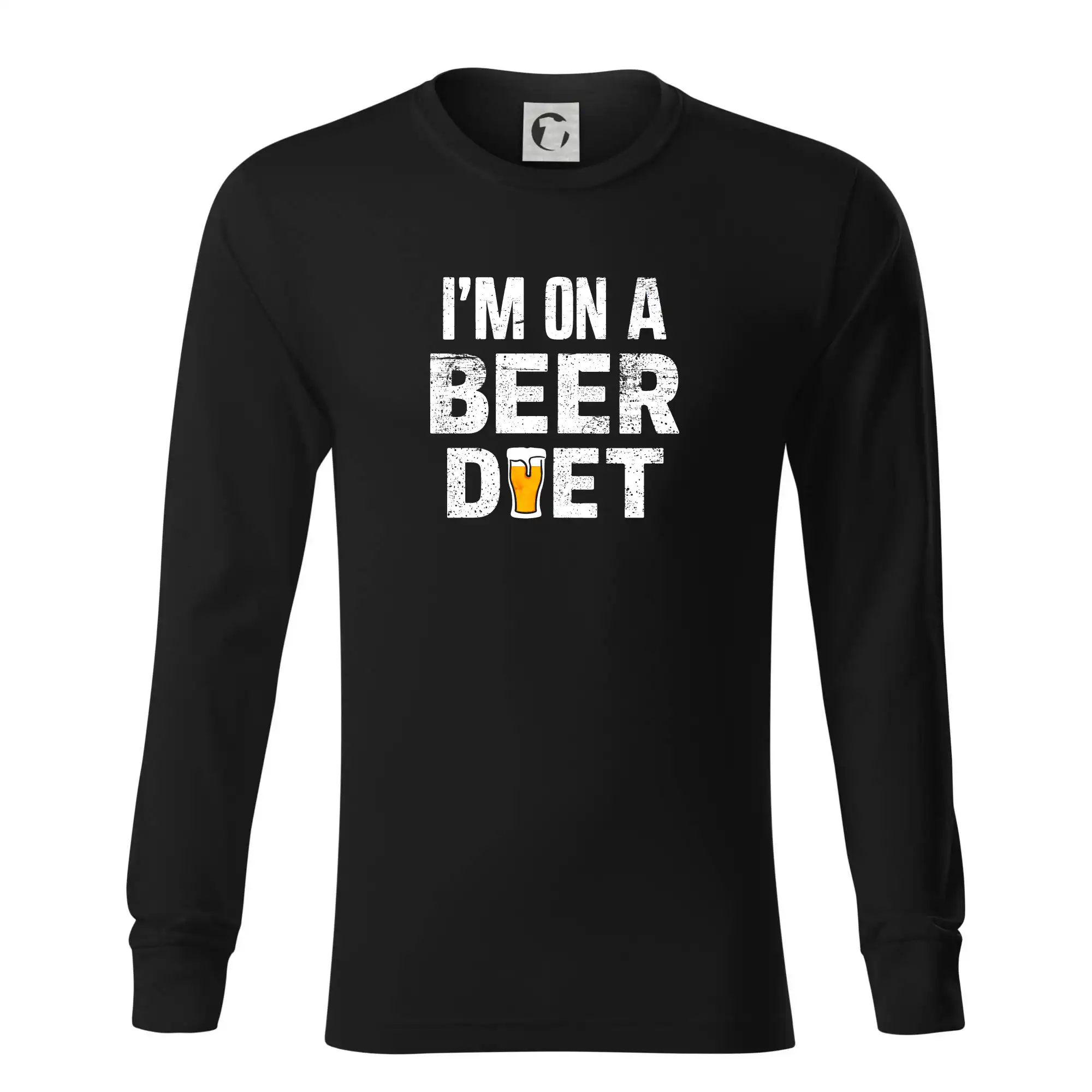 Vtipná tričká pre pivárov - Iam on a beer diet - Tričko s dlhým rukávom LS R05