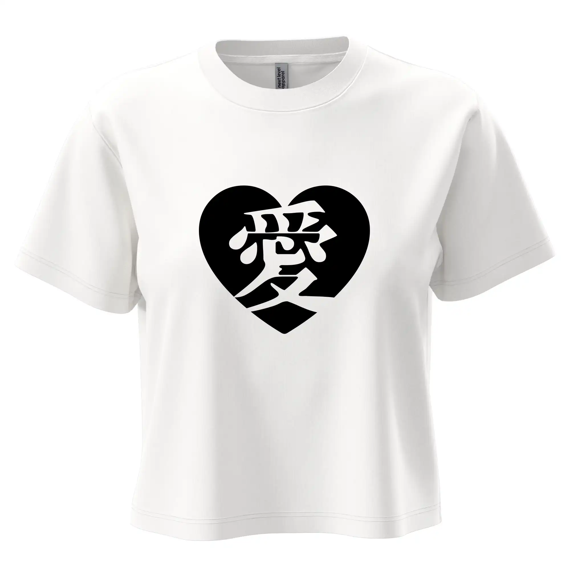 Tričká pre zamilovaných - Láska japonština čínština - Boxy cropped tričko OVERSIZE