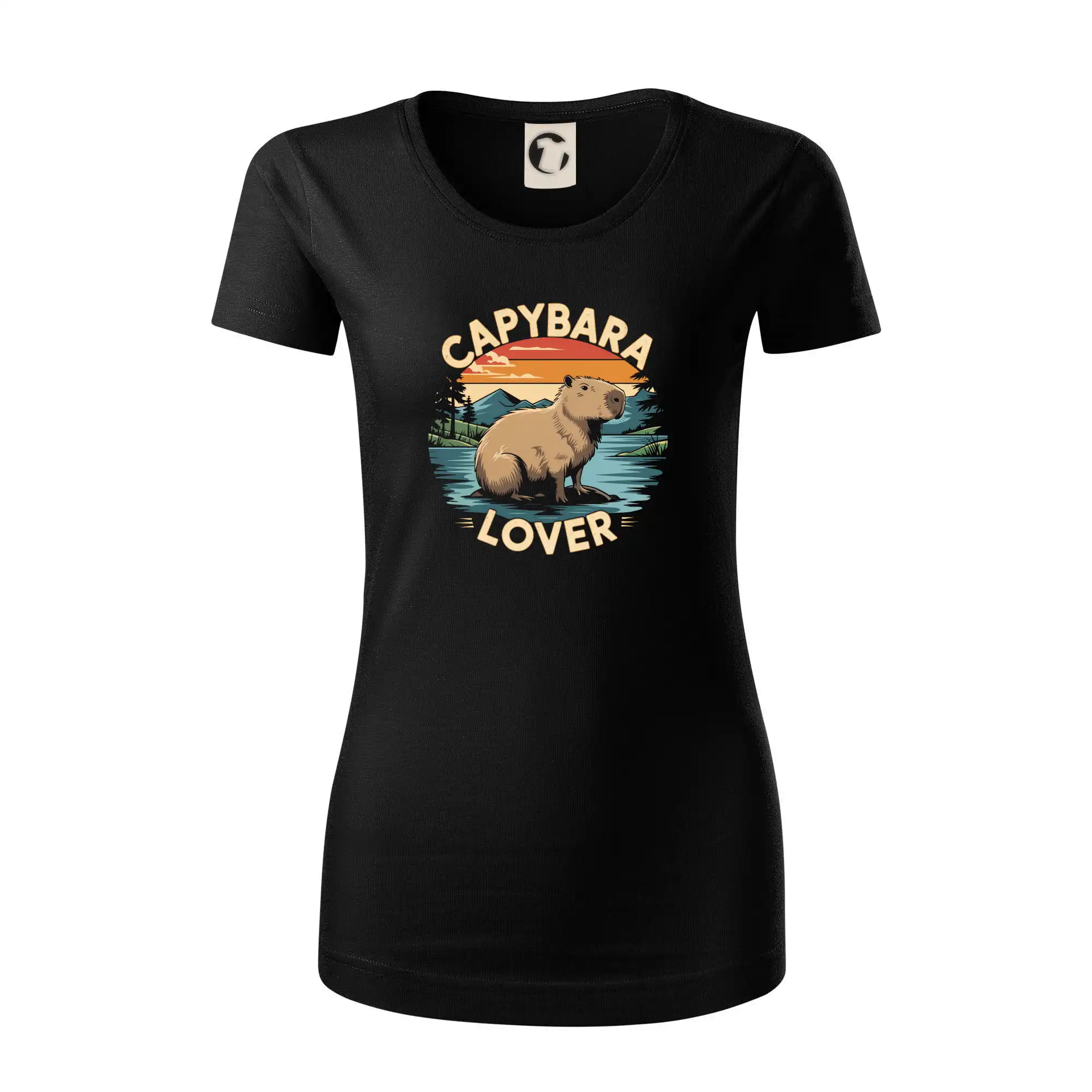 Tričká so zvieratami - Capybara lover vintage - Dámske tričko z organickej bavlny Origin (GOTS)