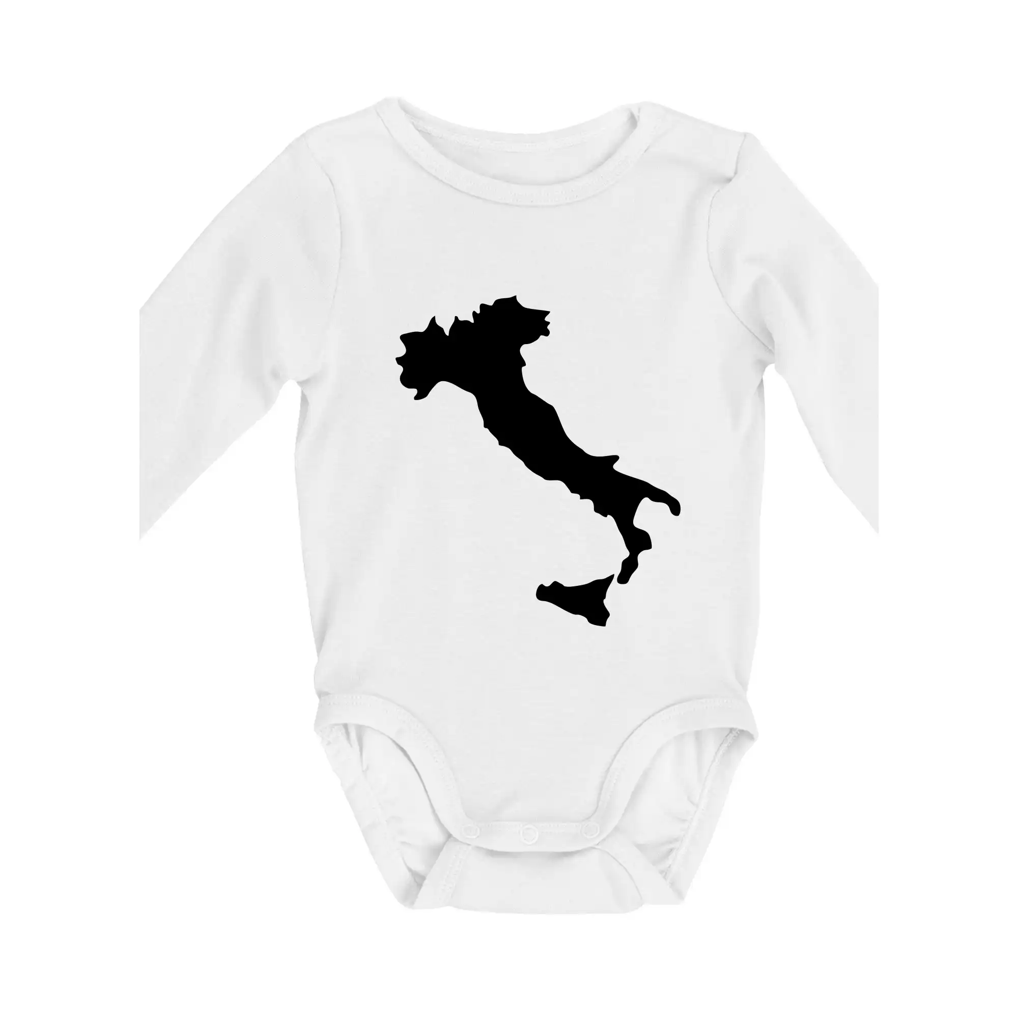 Tričká Taliansko - Taliansko obrys - Body dojčenské s dlhým rukávom