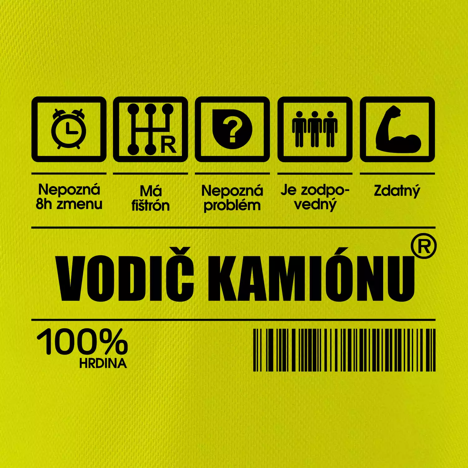 Čiarový kód - Vodič kamionu