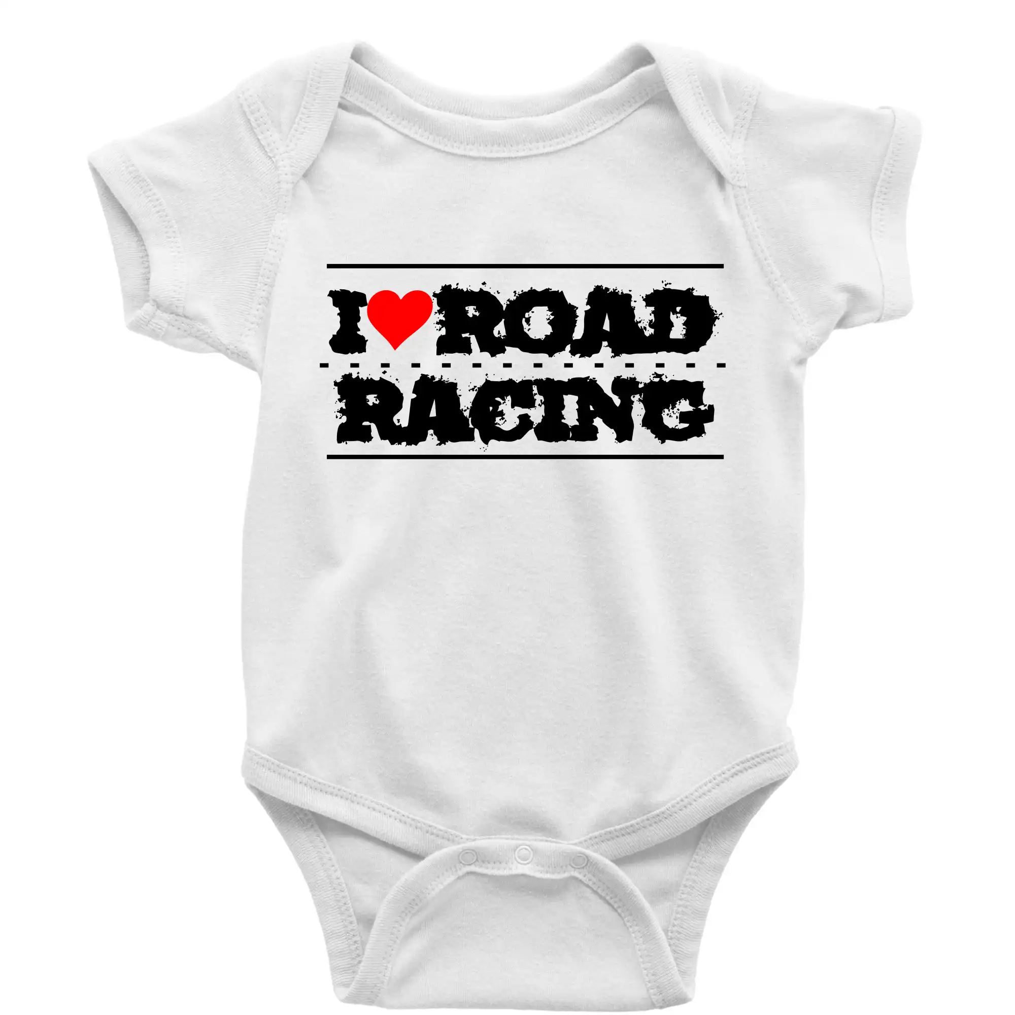 Tričká a mikiny s potlačou motoriek – pre pravých motorkárov - I love road racing - Body dojčenské s krátkym rukávom