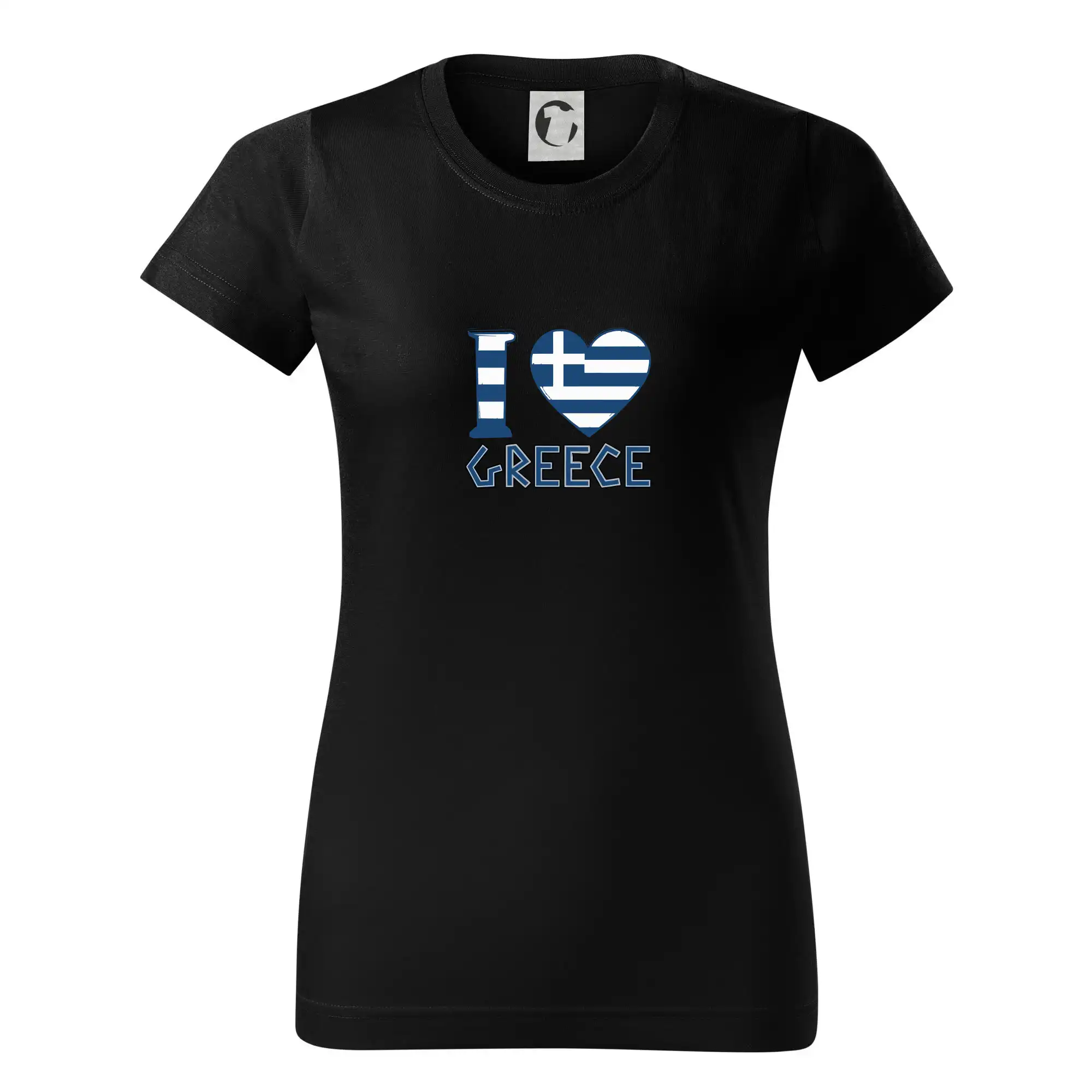 Motívy štátnych vlajok - I love Greece - Dámske tričko basic - ľahko voľnejšie a dlhšie