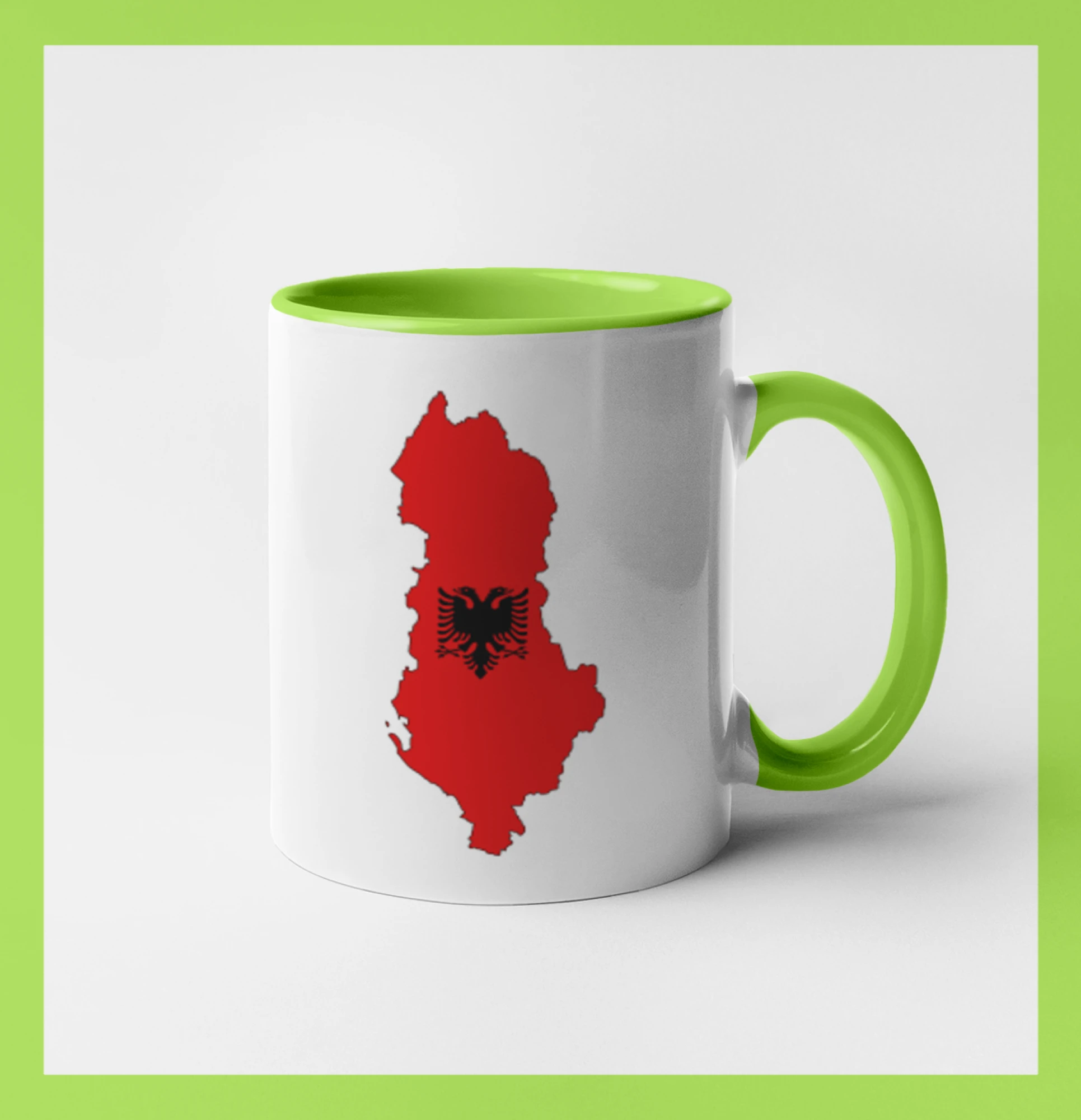 Ostatné mestá / miesta - Albánsko mapa a znak - Hrnček 