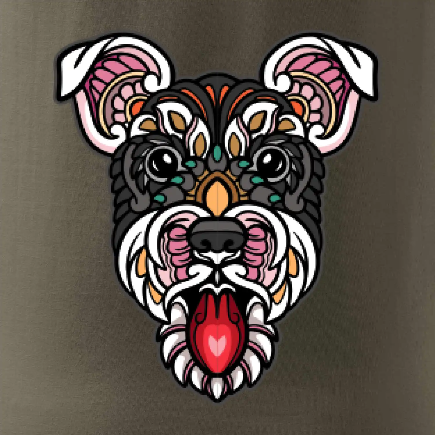 Knírač hlava barevná