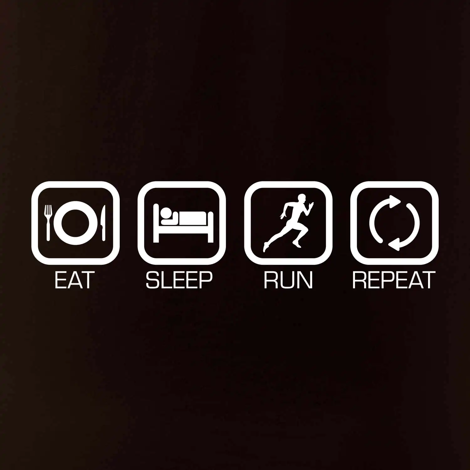 Eat sleep run repeat v řadě