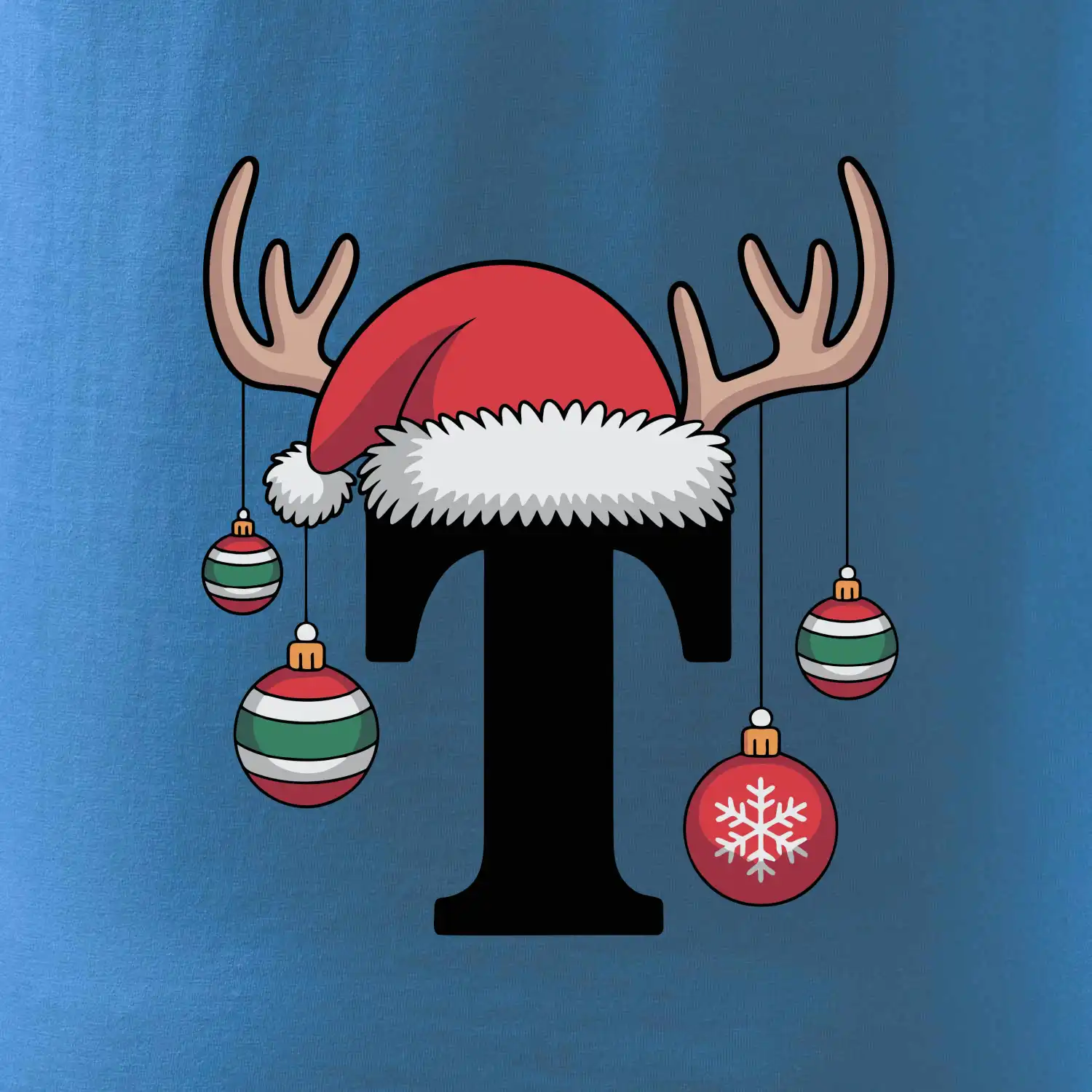 Vanoční rodinná trička - písmeno a čepice