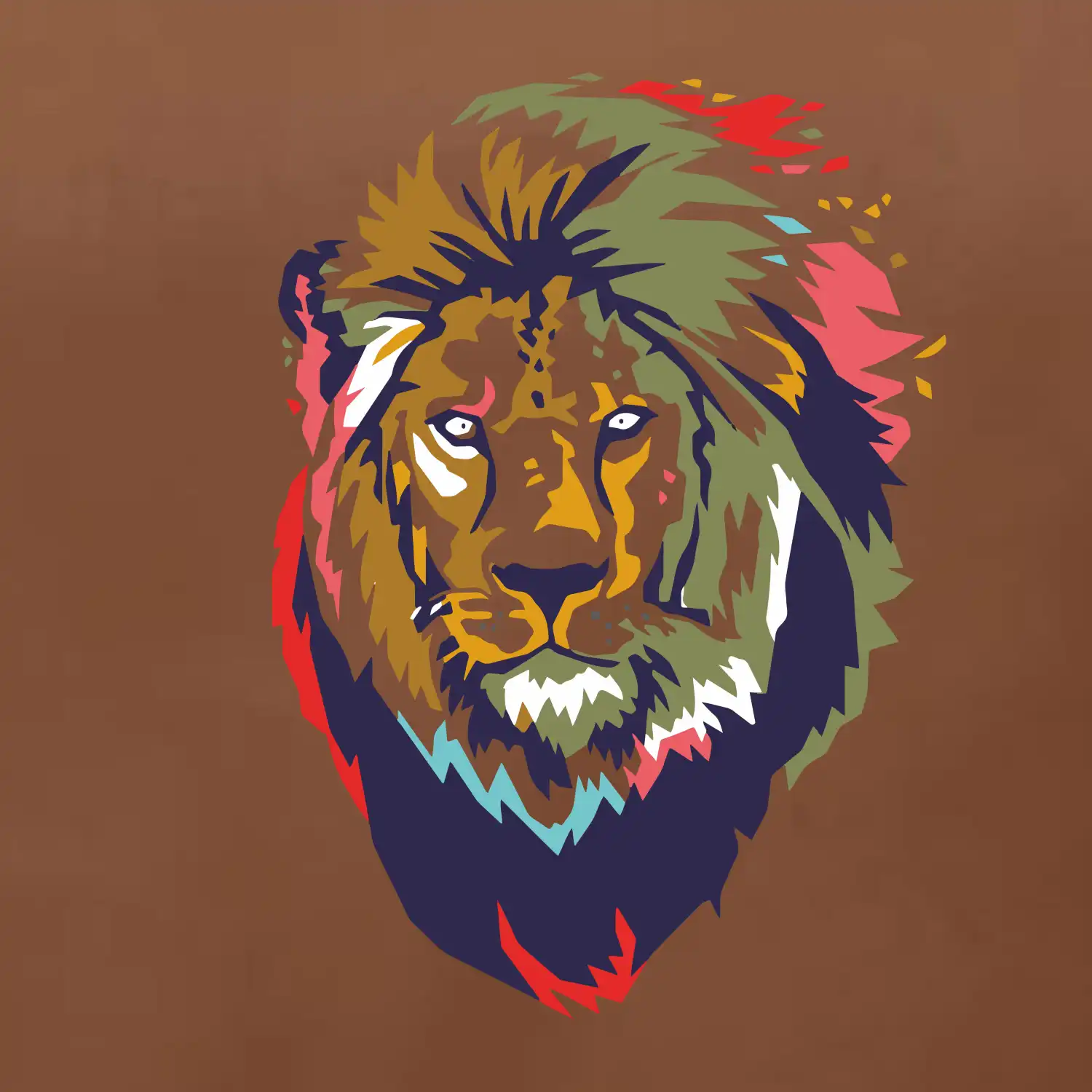 Hlava lva kreslená jednoduchá