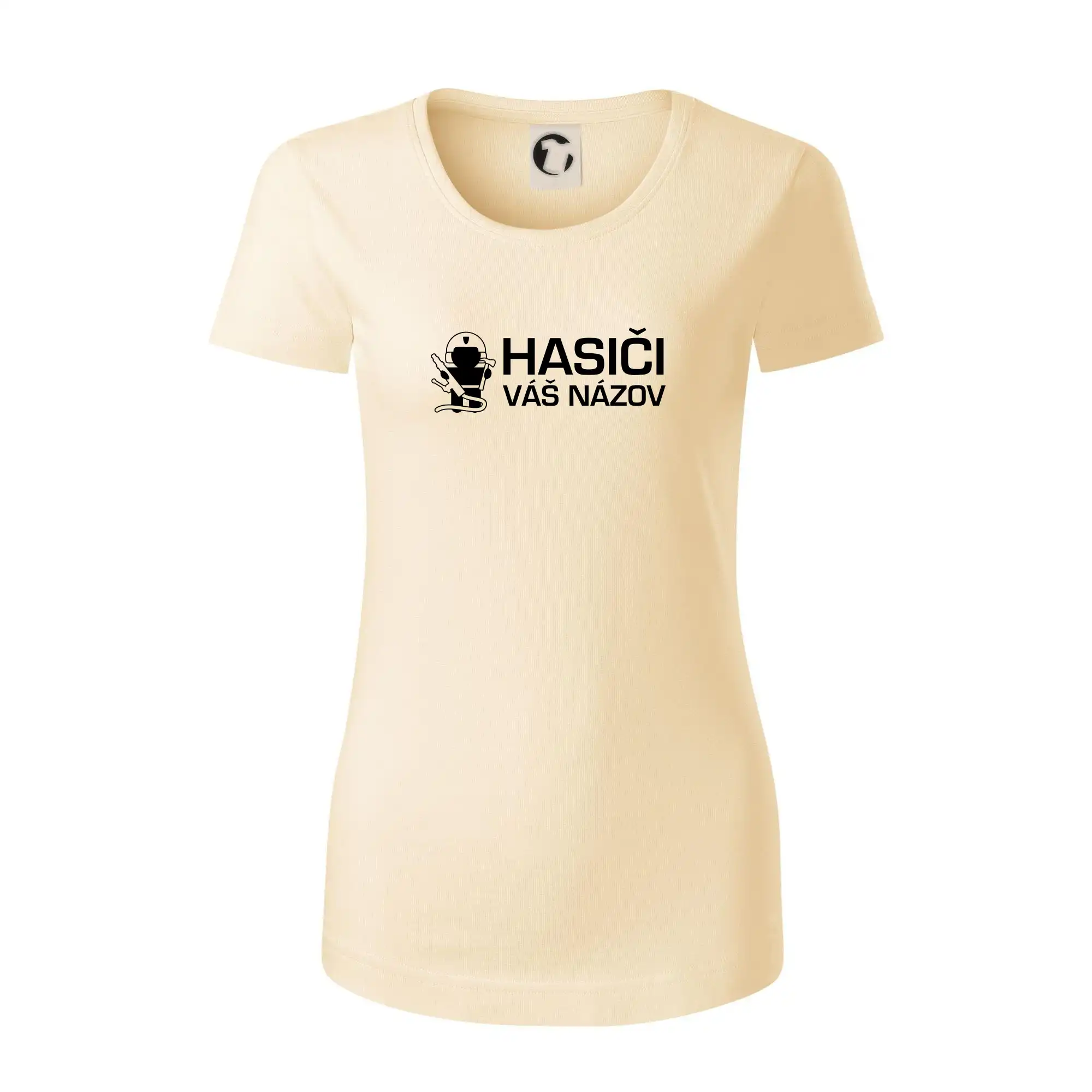 Originálne tričká pre hasičov - Hasiči postavička - vlastný nápis - Dámske tričko z organickej bavlny Origin (GOTS)