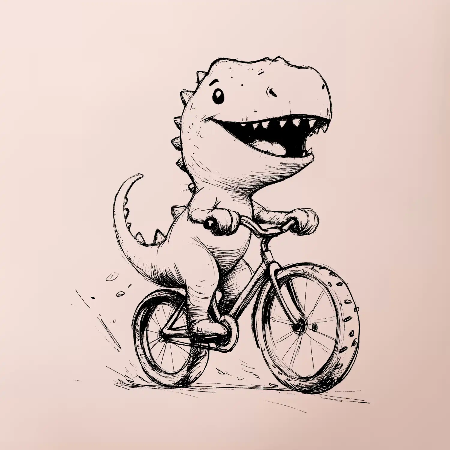 Roztomilý Dinosaurus na kole