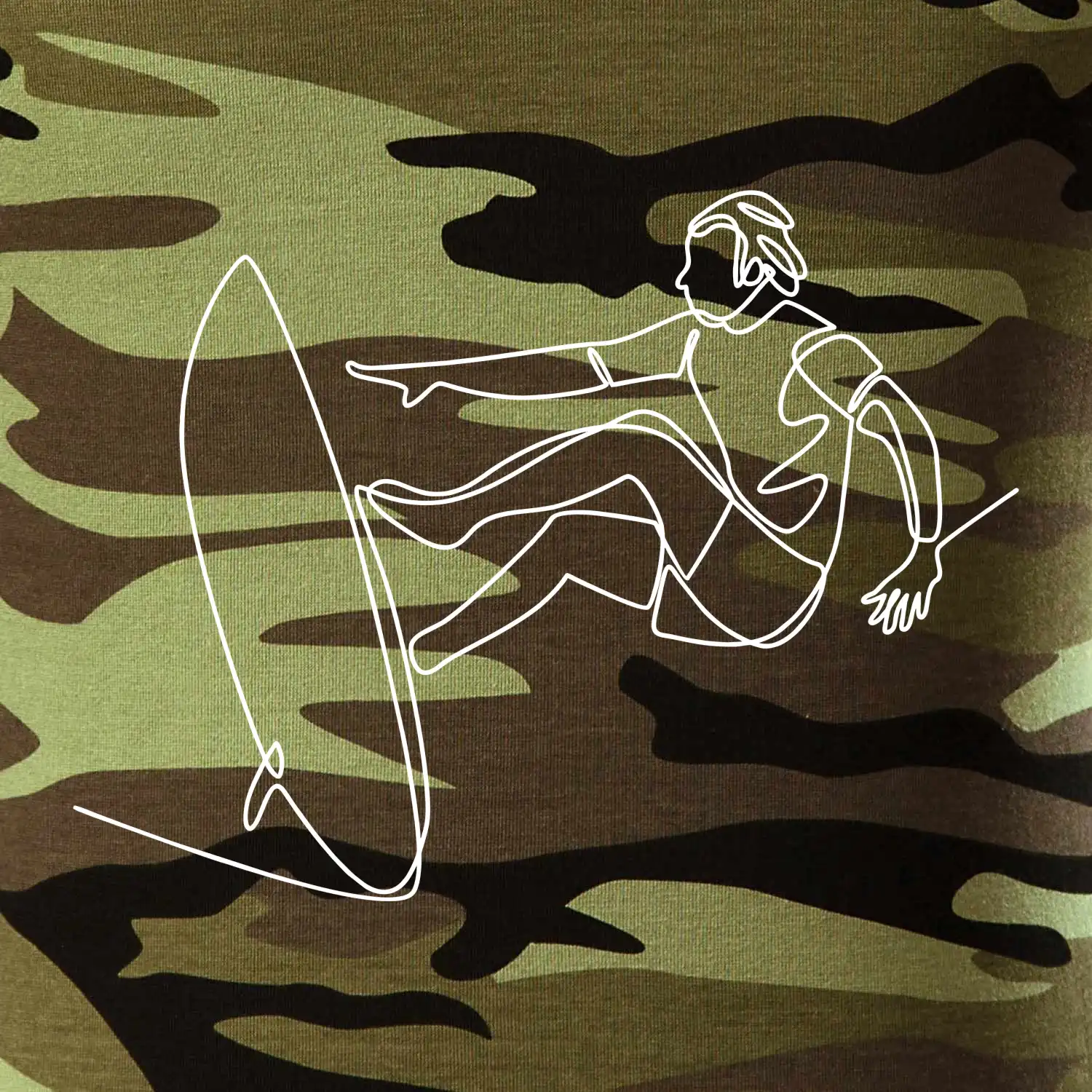 Surfař na vlně jedním tahem