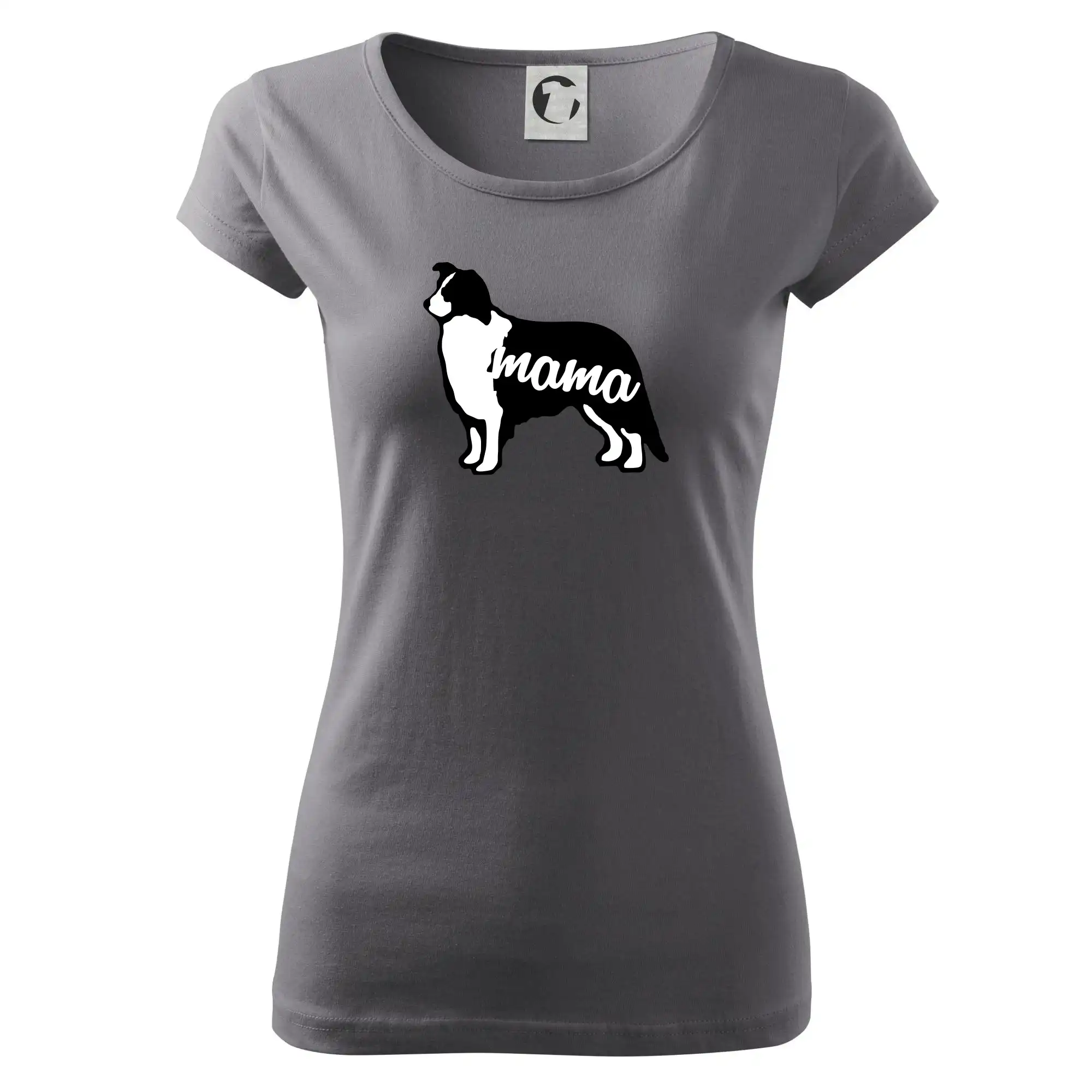Border kólia na tričku - Border kolie mama obrys - Dámske tričko Pure