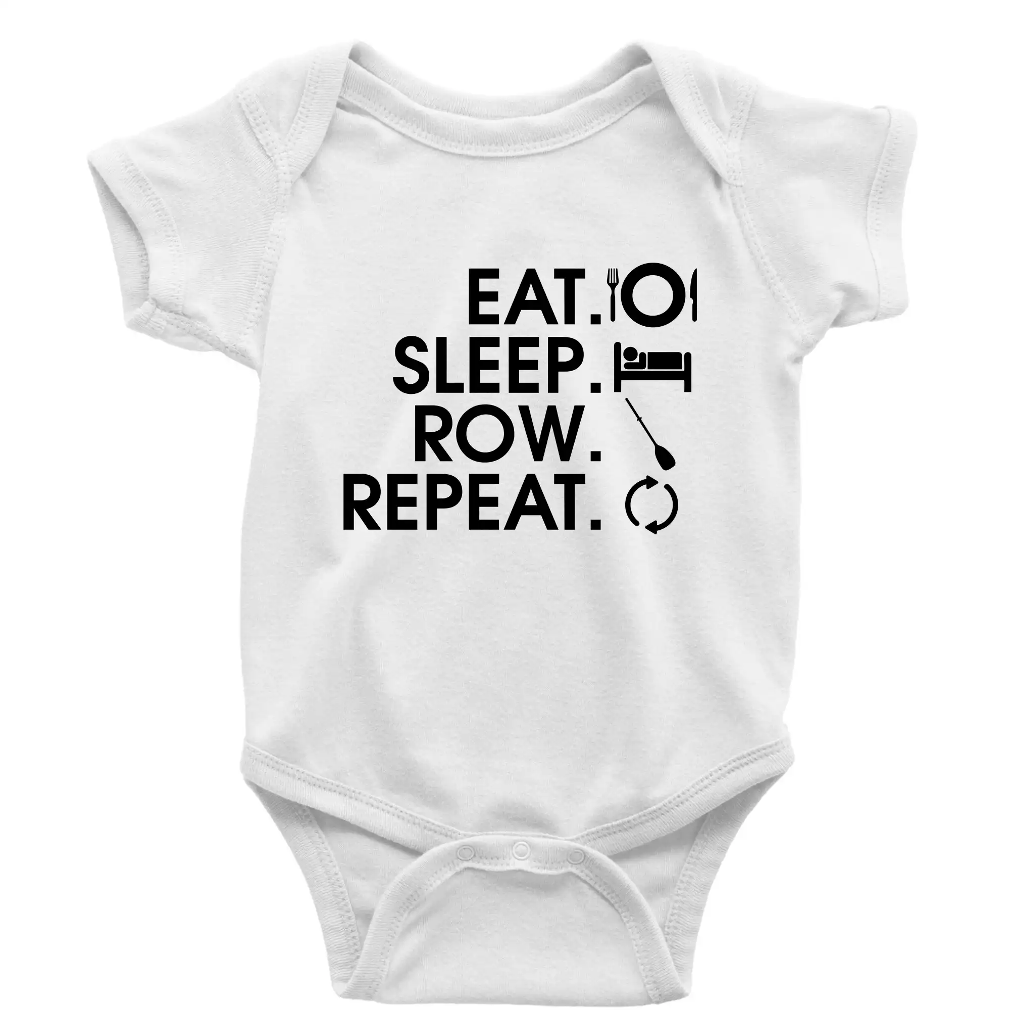 Vodácke tričká - Eat sleep row repeat - Body dojčenské s krátkym rukávom