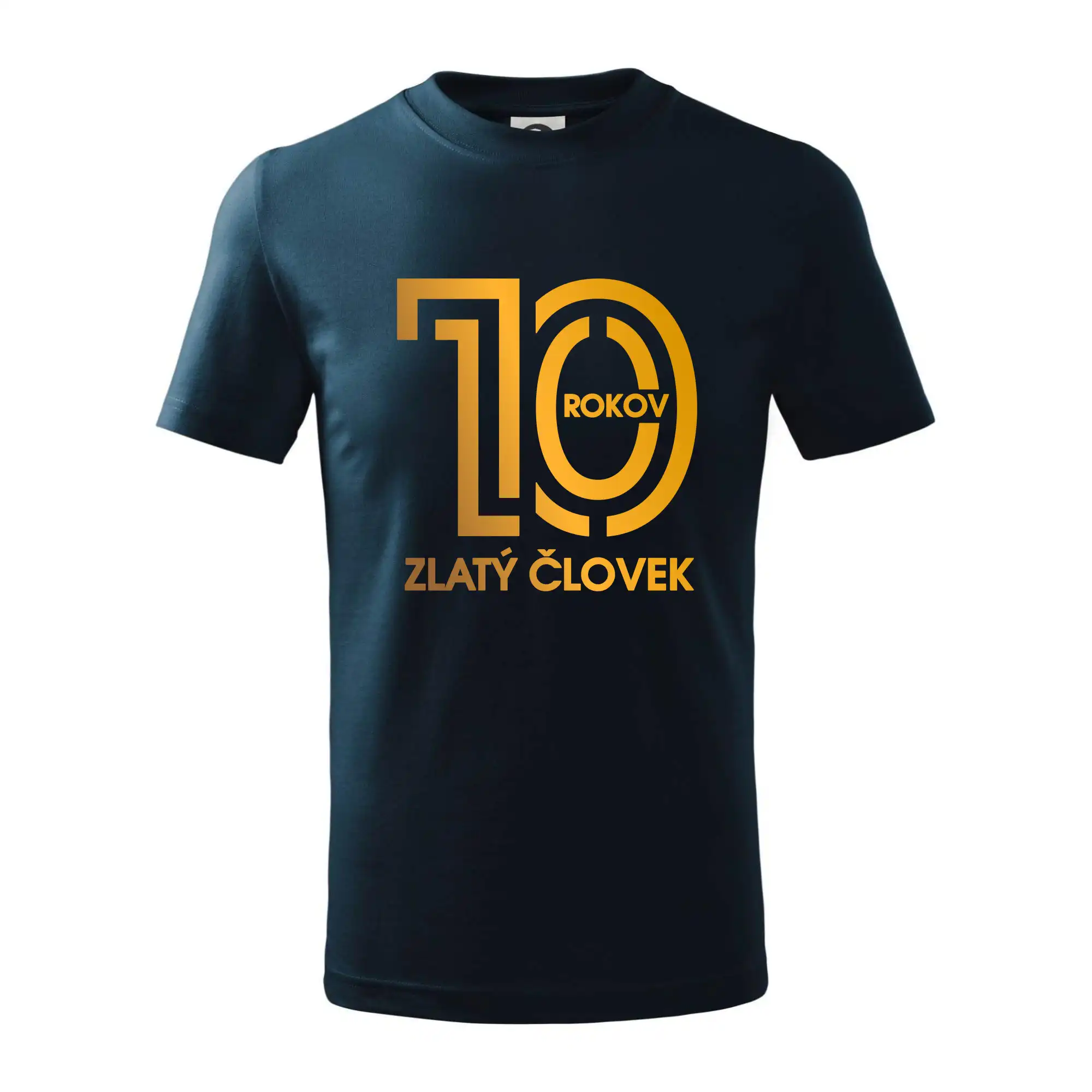 Tričká k narodeninám - 10 rokov zlatý človek - Tričko detské bavlnené