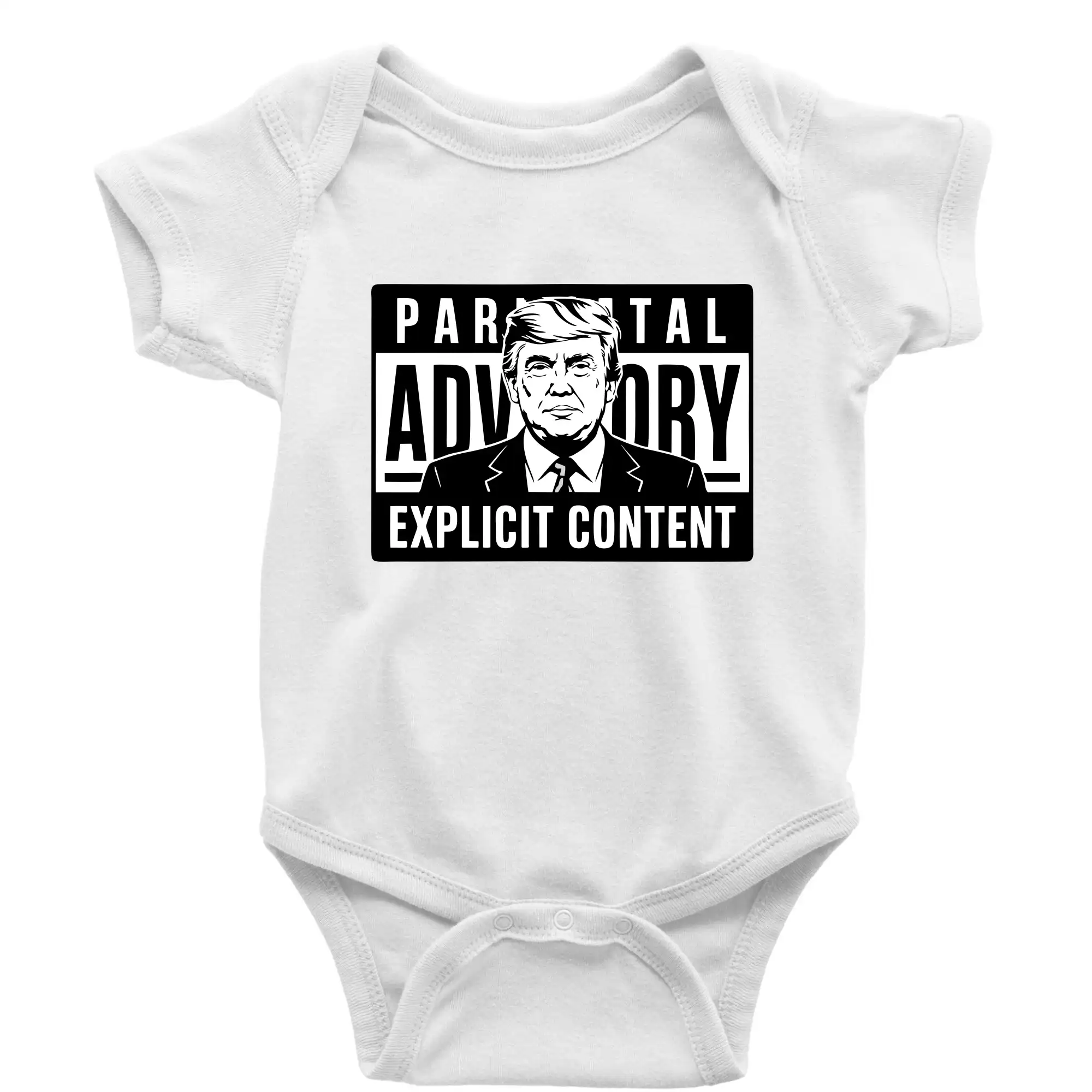 Politické tričká - Parental advisory Trump - Body dojčenské s krátkym rukávom