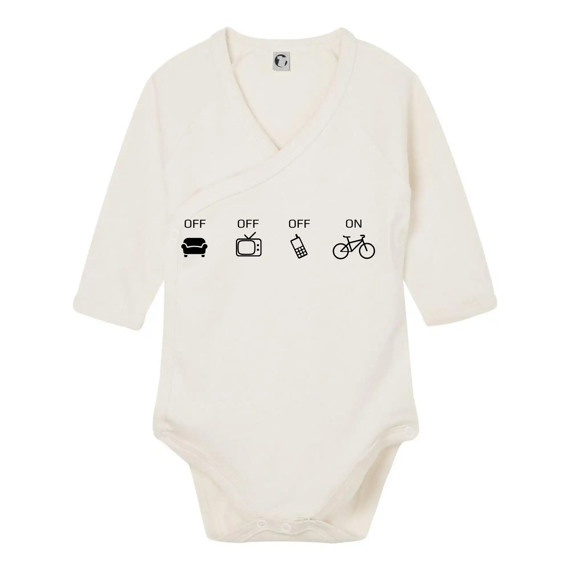 Tričko ako darček pre cyklistu - Zapni cyklorežim - Body zavinovacie s dlhým rukávom