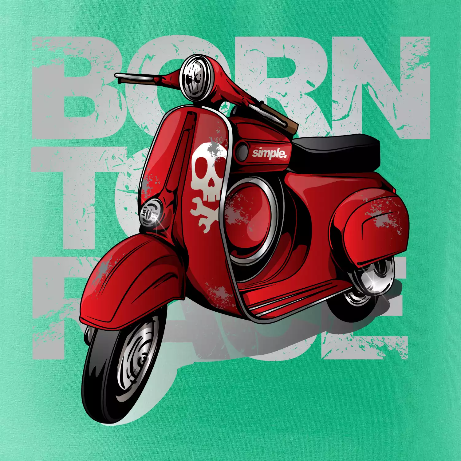 Scooter born to ride red
