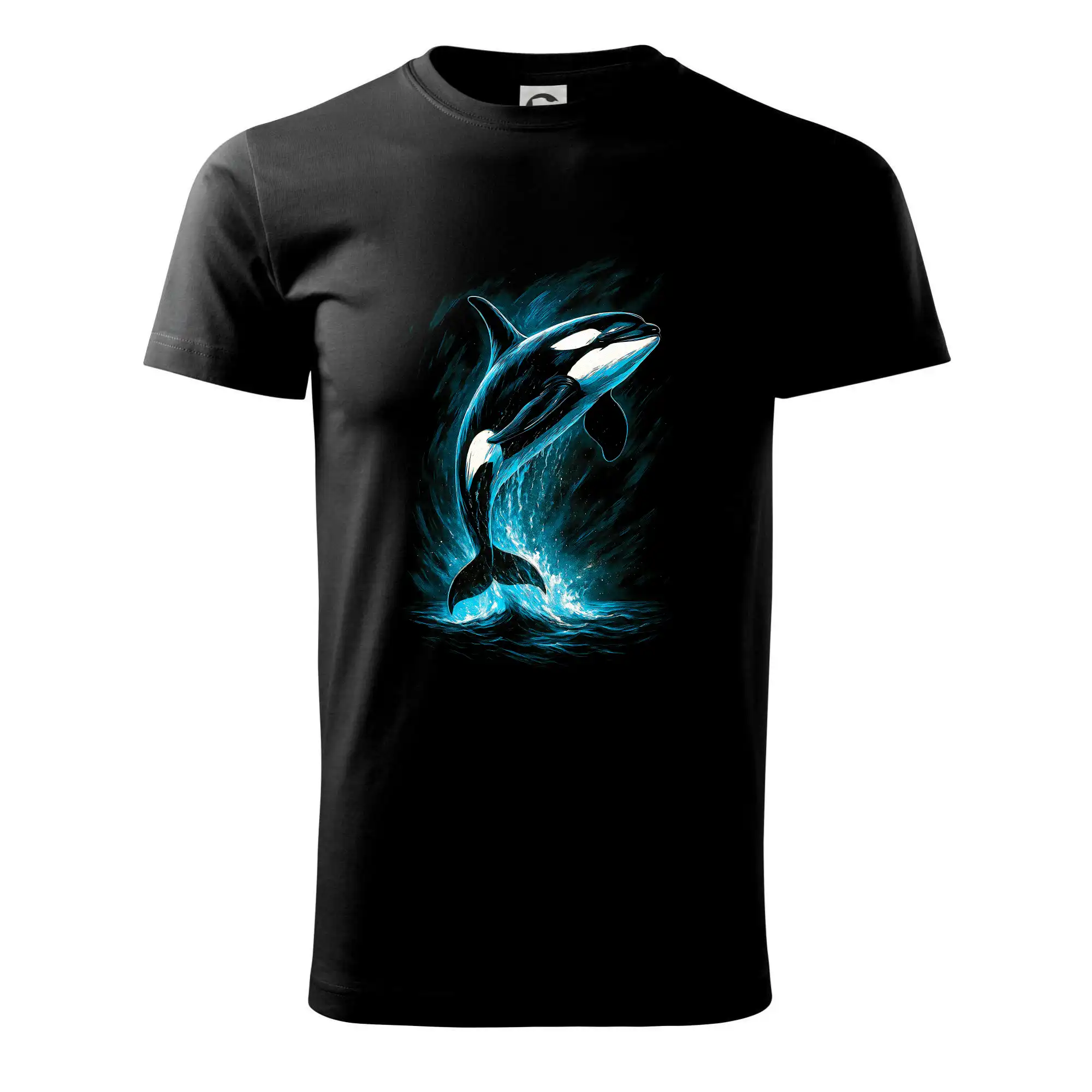Tričká pre rybárov s potlačou - Obrázok Kosatka v skoku - Tričko extra veľké  (5-8XL)