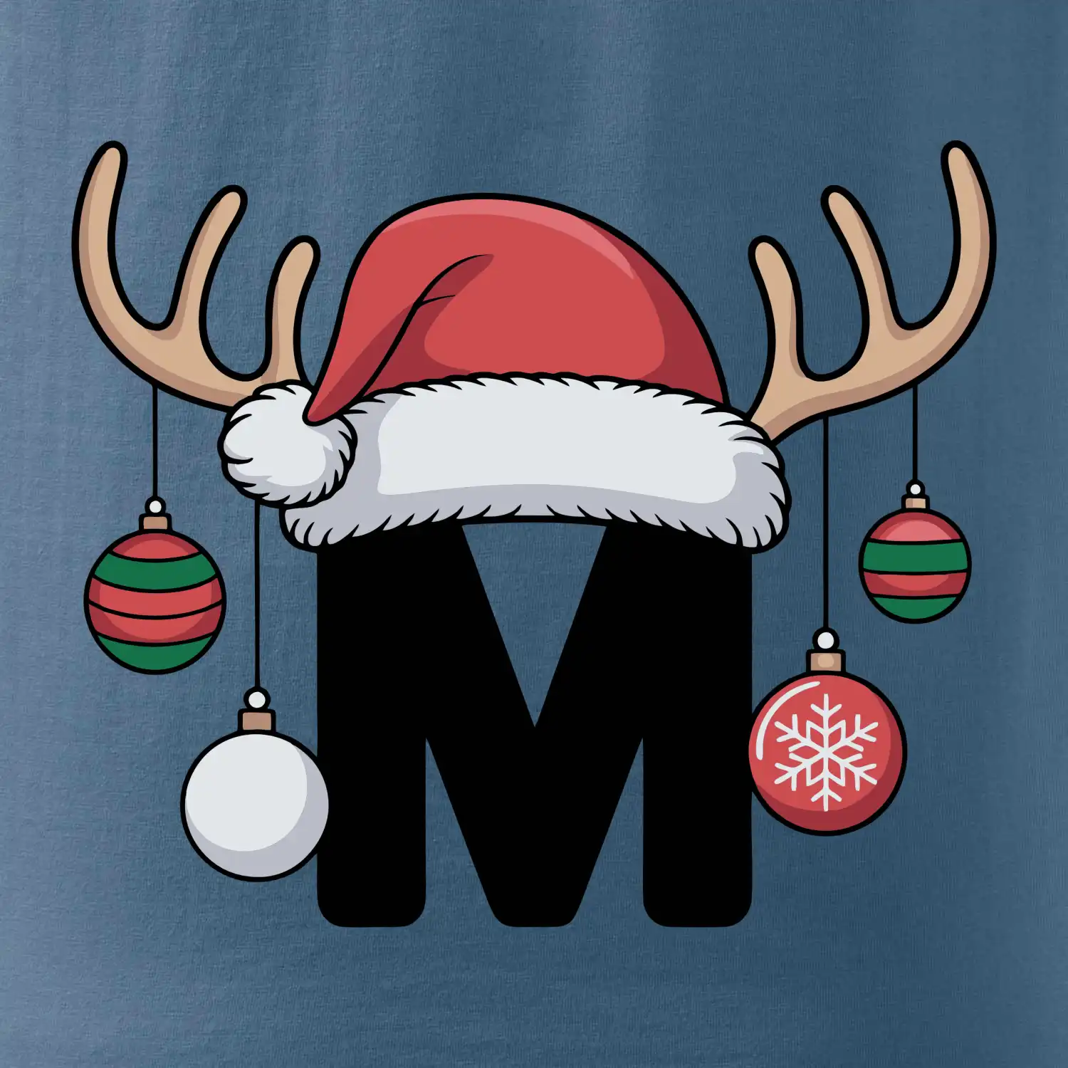 Vanoční rodinná trička - písmeno a čepice