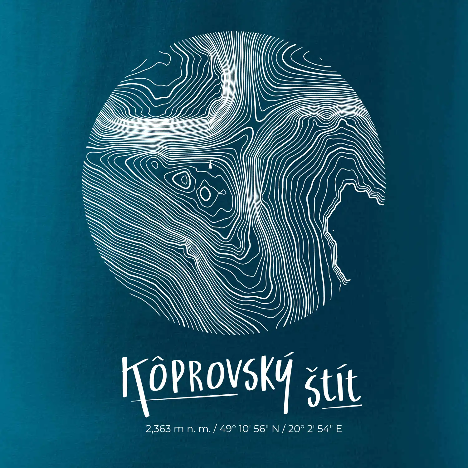 Kôprovský štít - vrstevnice v kruhu