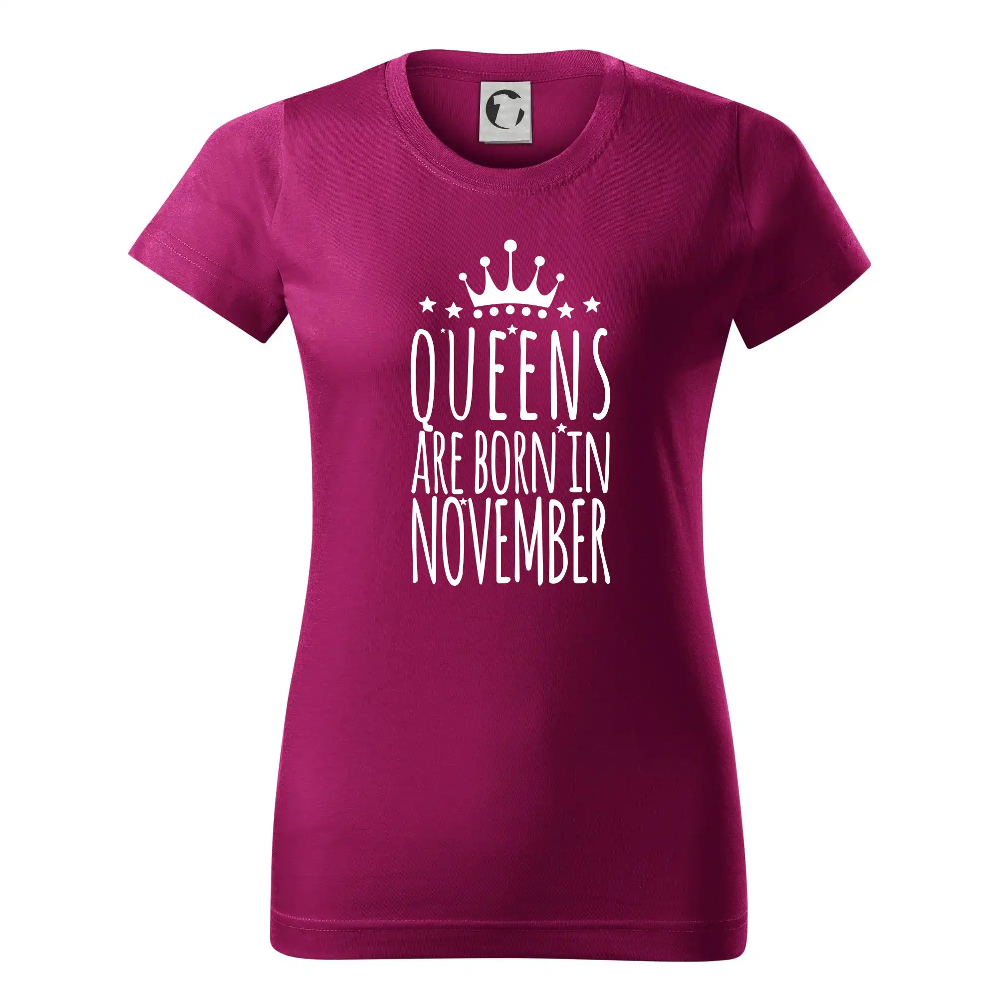 Tričká pre narodených v novembri - Queens are born in November - Dámske tričko basic - ľahko voľnejšie a dlhšie