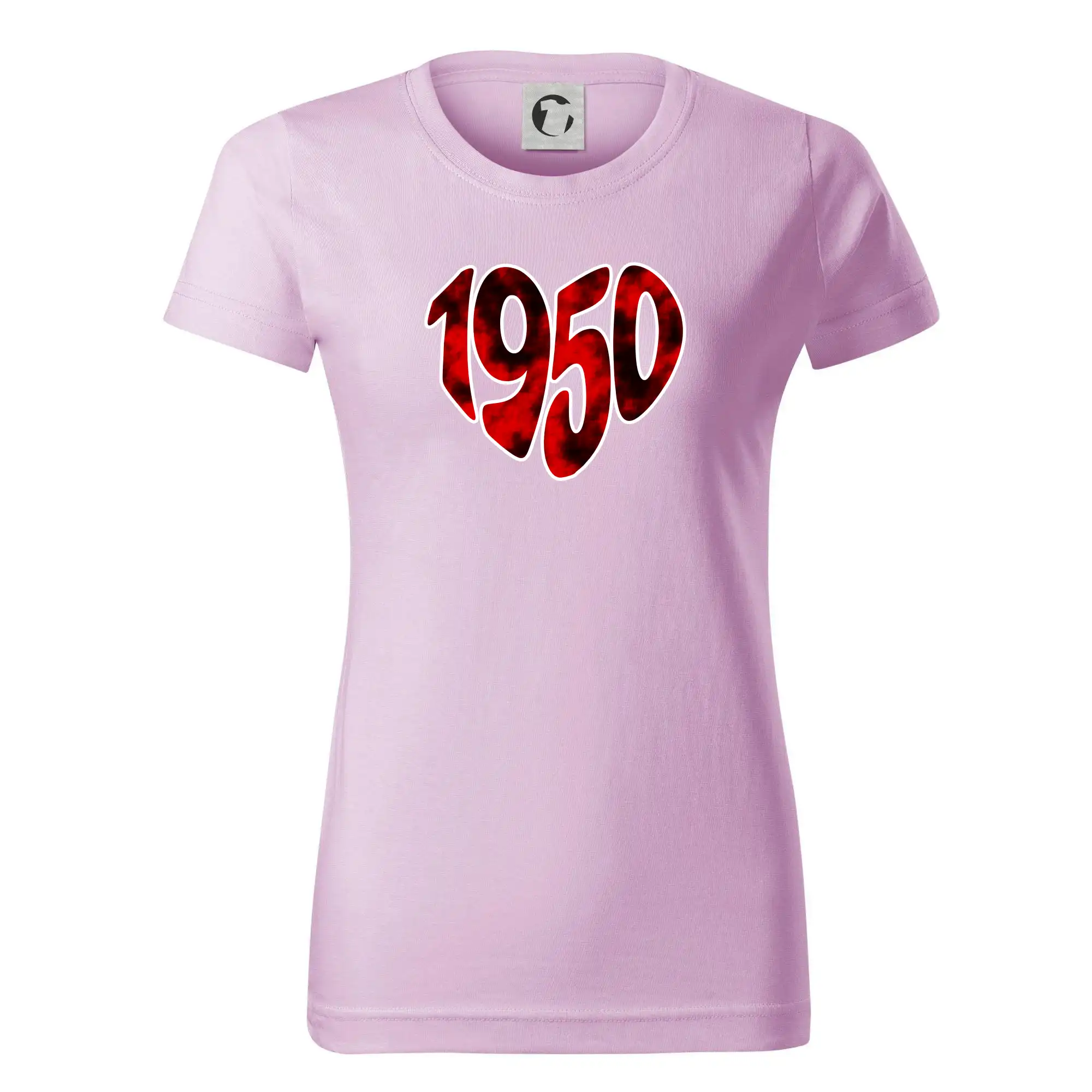 Trička s ročníkom 1950 - 1950 v srdci - Dámske tričko basic - ľahko voľnejšie a dlhšie