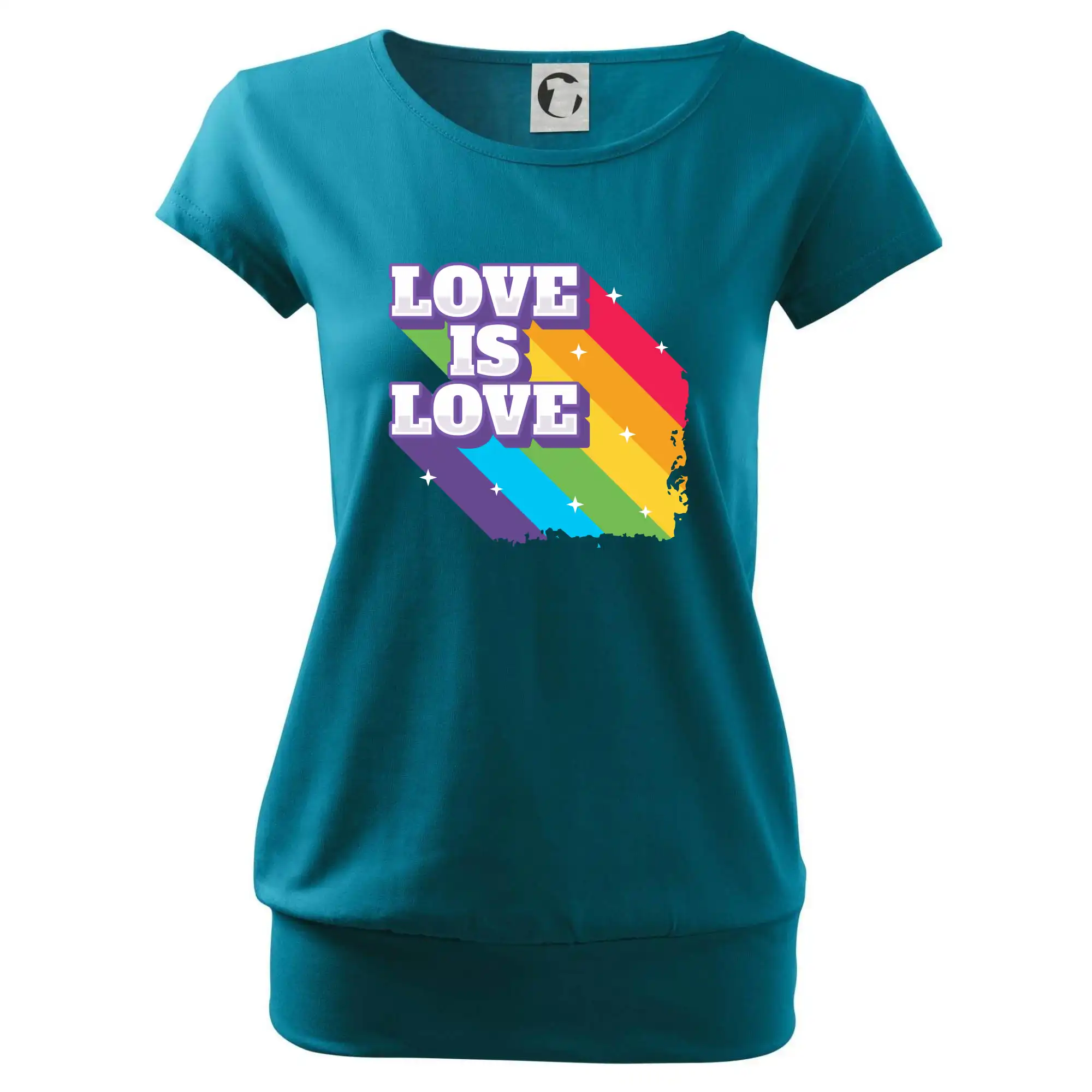 Tričká pre LGBT a Queer komunitu - Love is love dúha - Voľné tričko city