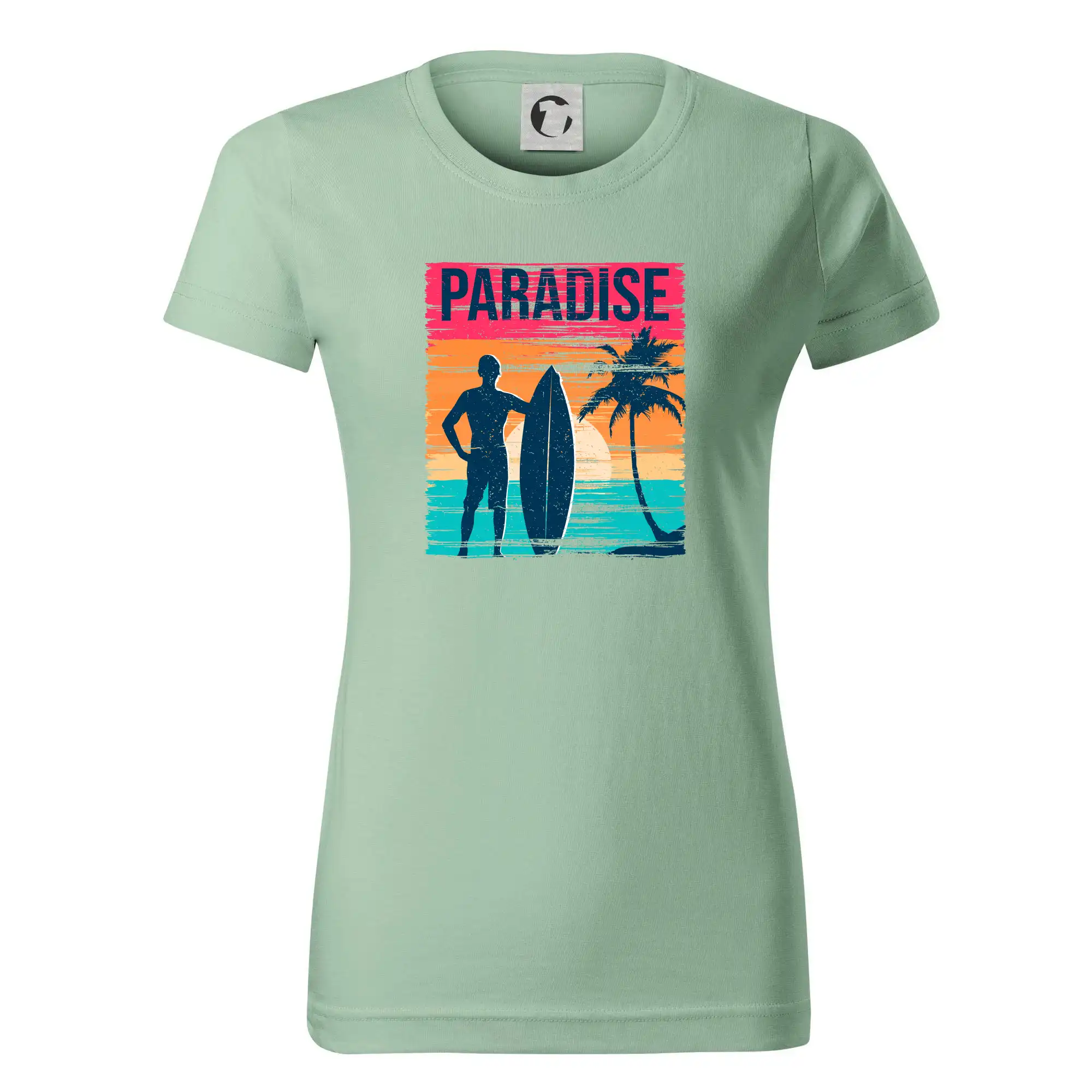 Ostatné mestá / miesta - Paradise - farebný štvorec - Dámske tričko basic - ľahko voľnejšie a dlhšie