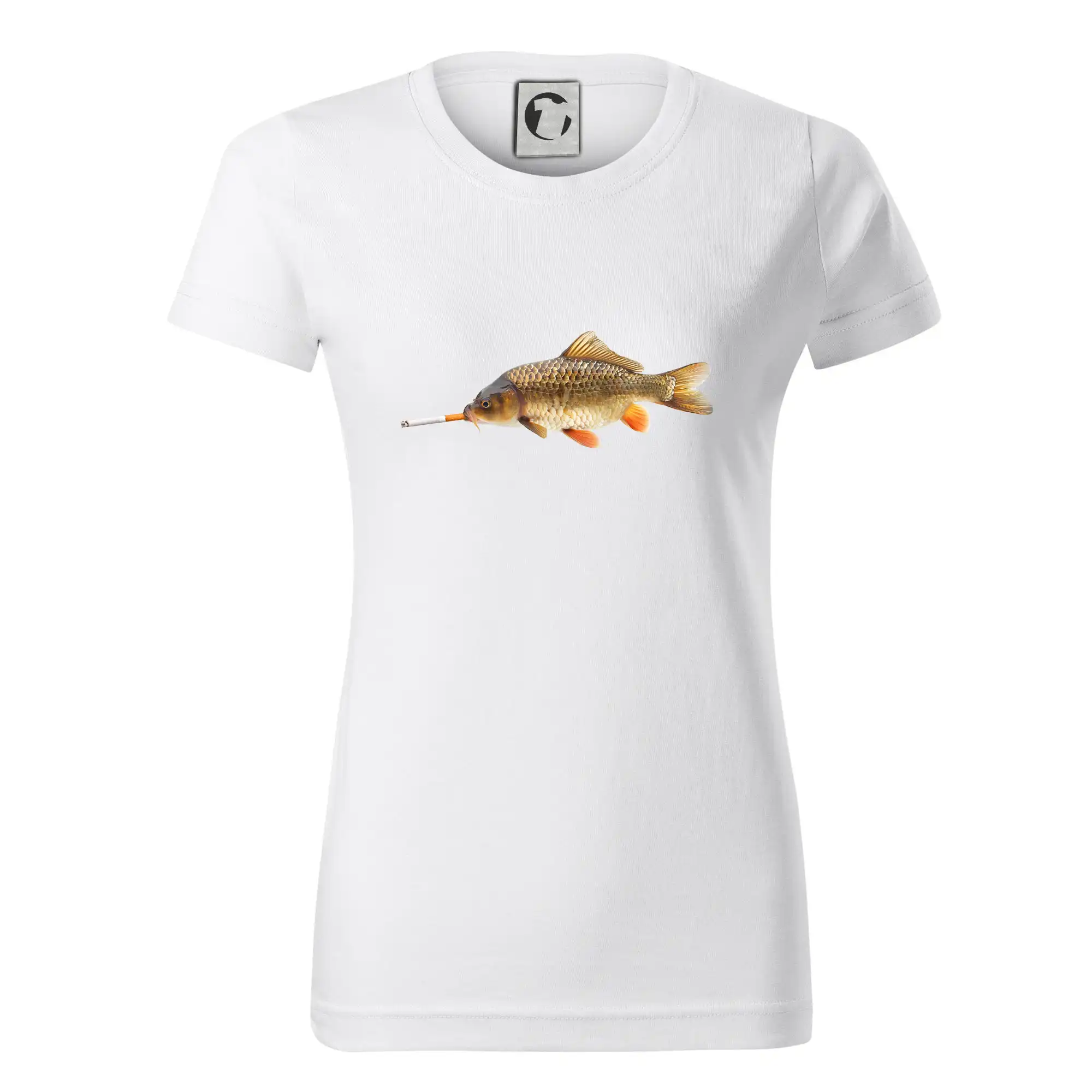 Tričká pre rybárov s potlačou - Smokin' fish - Dámske tričko basic - ľahko voľnejšie a dlhšie