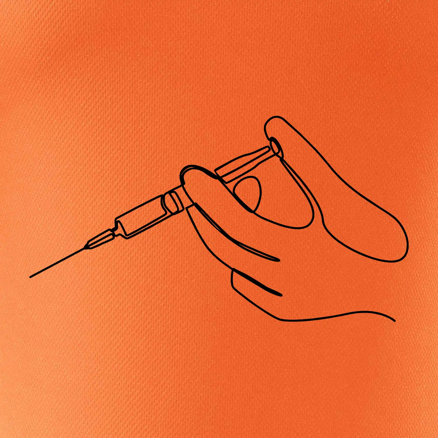 Ruka a injekce jedním tahem