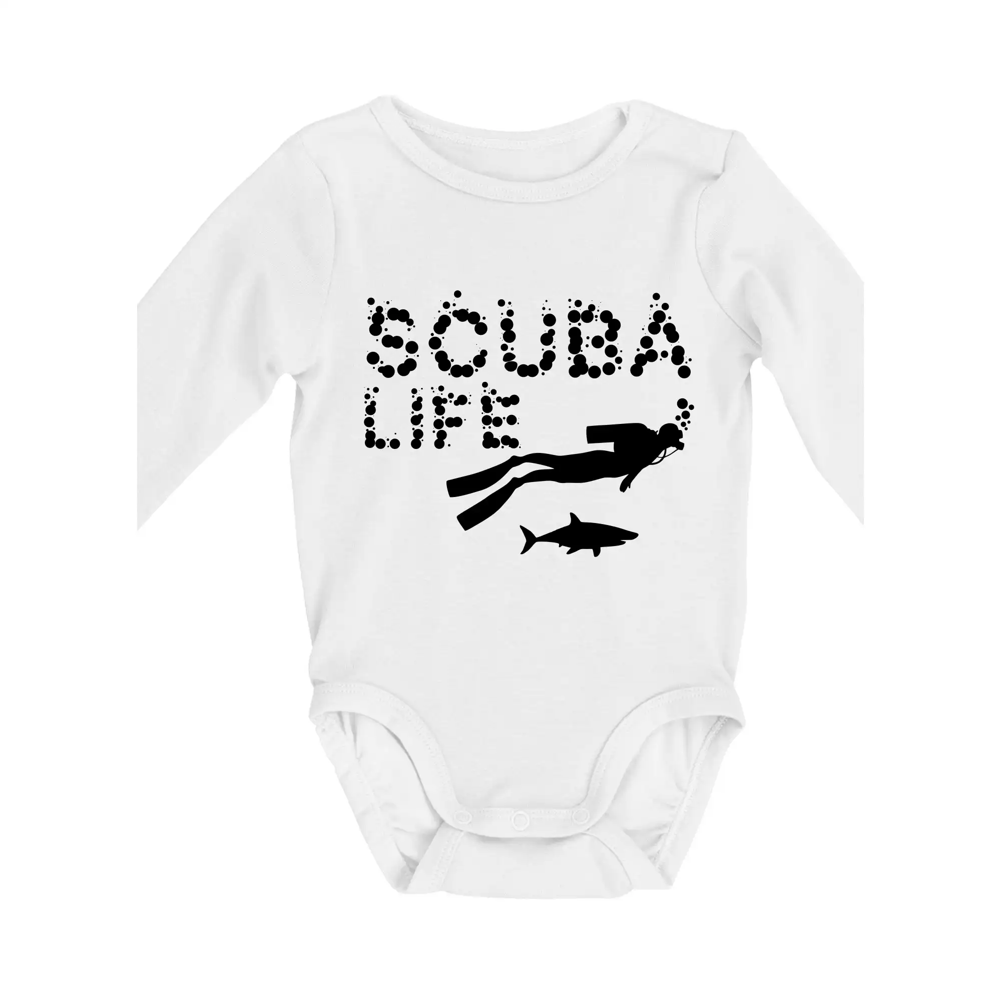 Potápačské tričká - Scuba life - Body dojčenské s dlhým rukávom