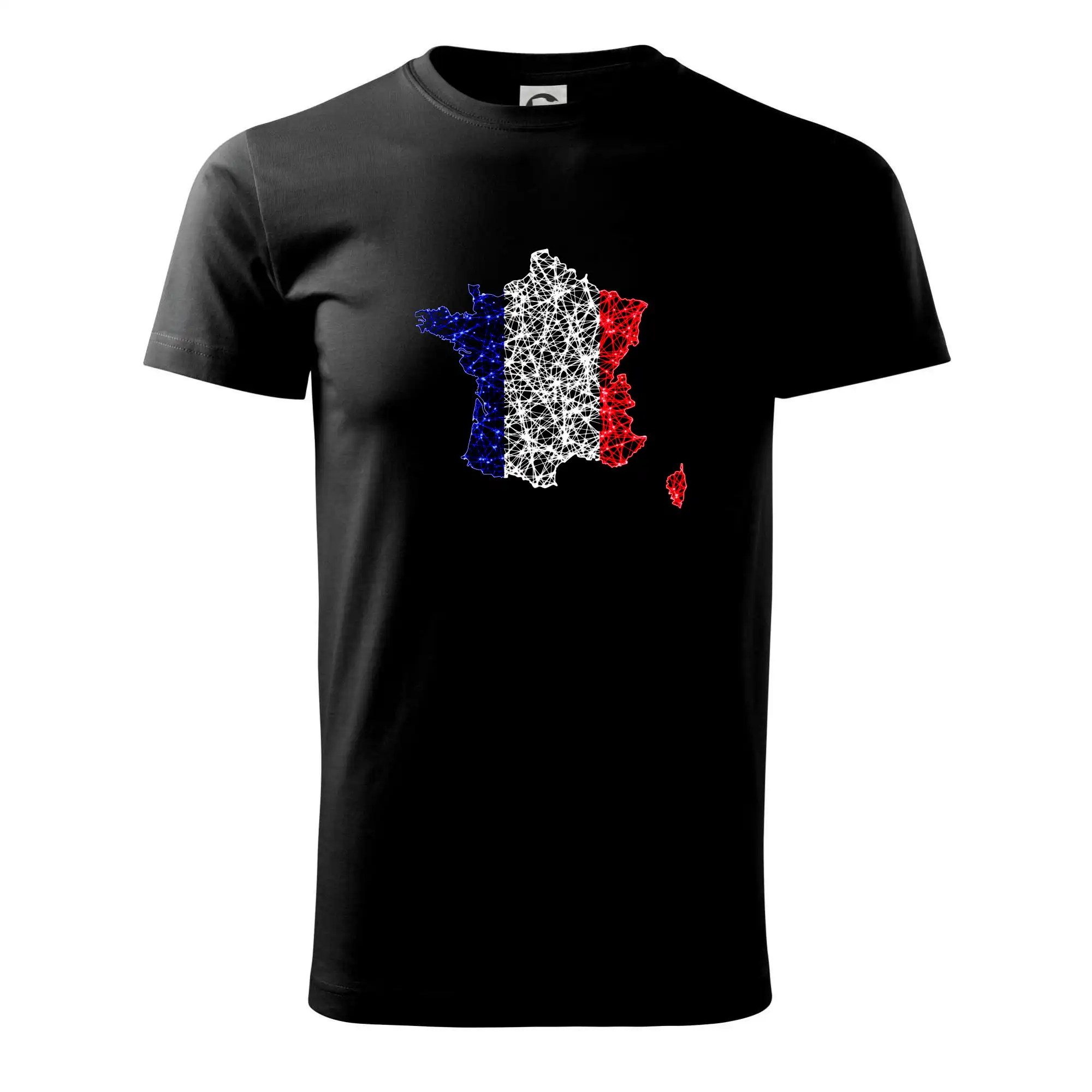 Tričká Francúzsko - Francúzska vlajka body mapa - Tričko extra veľké  (5-8XL)