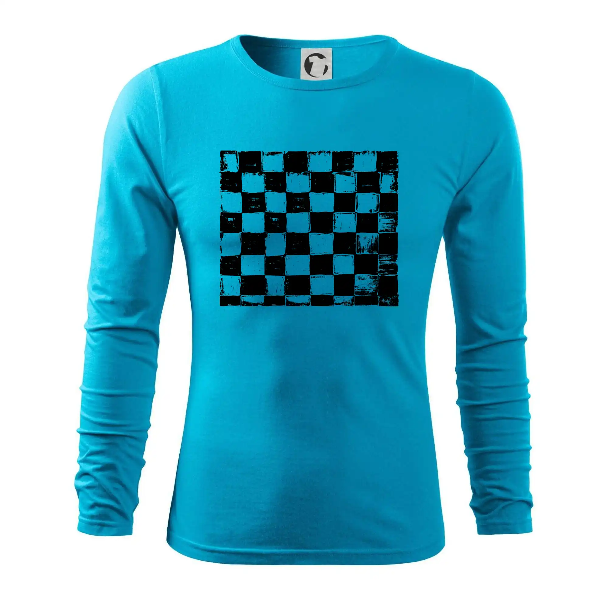 Tričká a mikiny so spoločenskými hrami  - Šachovnica čierna kreslená - Tričko s dlhým rukávom FIT-T long sleeve
