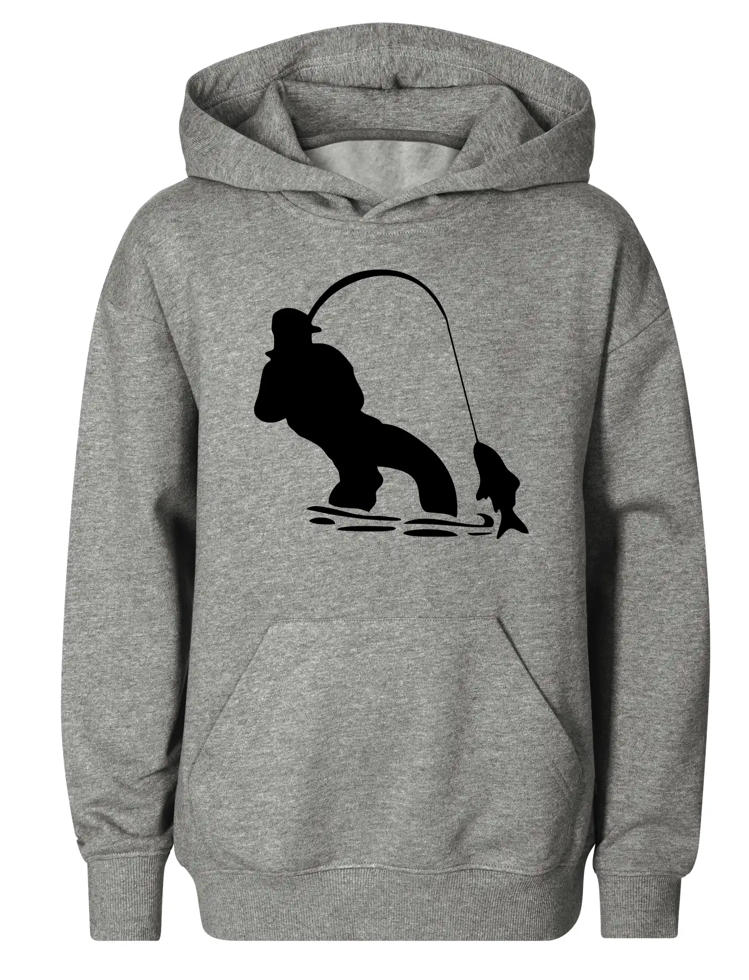 Rybár ťahajúce rybu