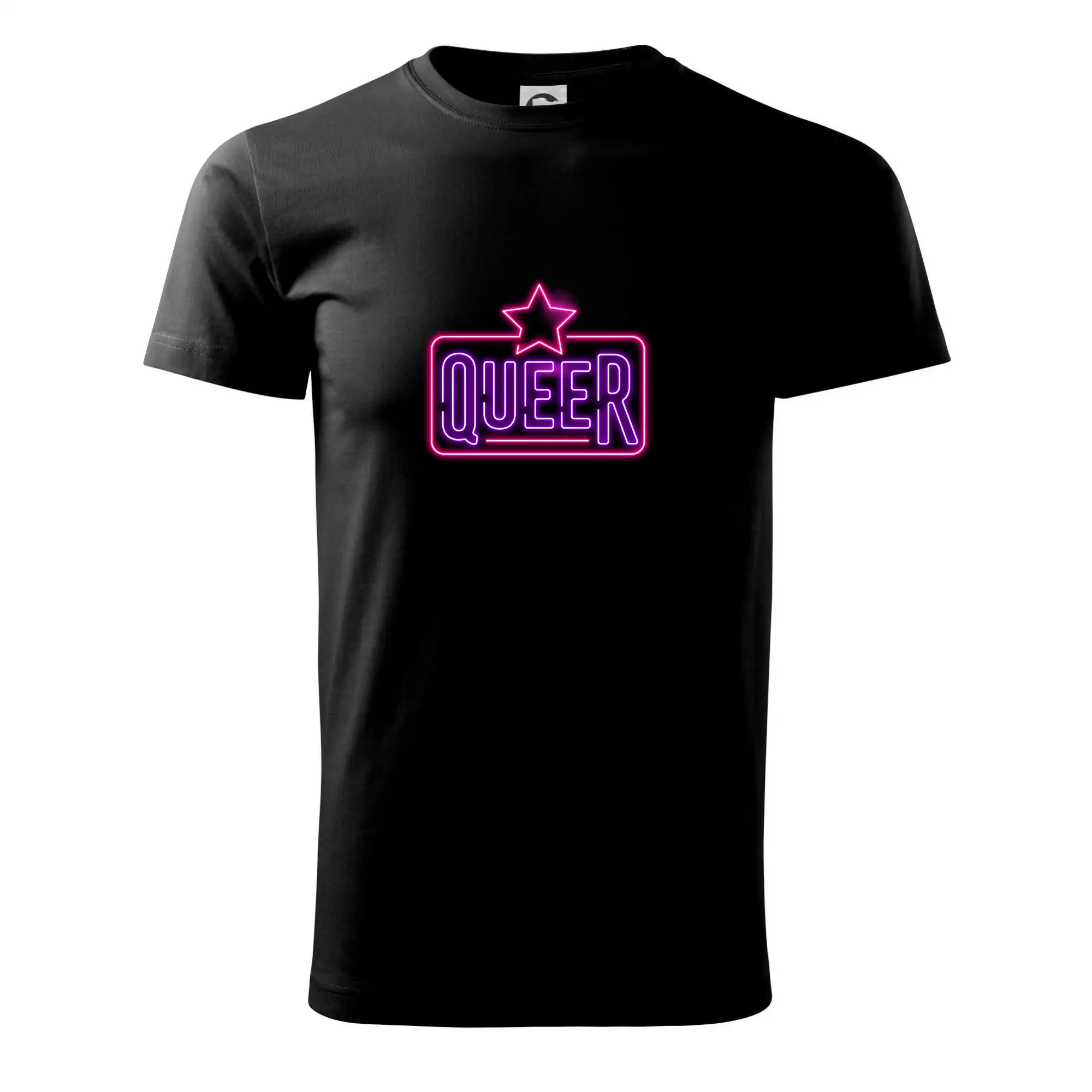 Tričká pre LGBT a Queer komunitu - Neon sign queer - Tričko extra veľké  (5-8XL)