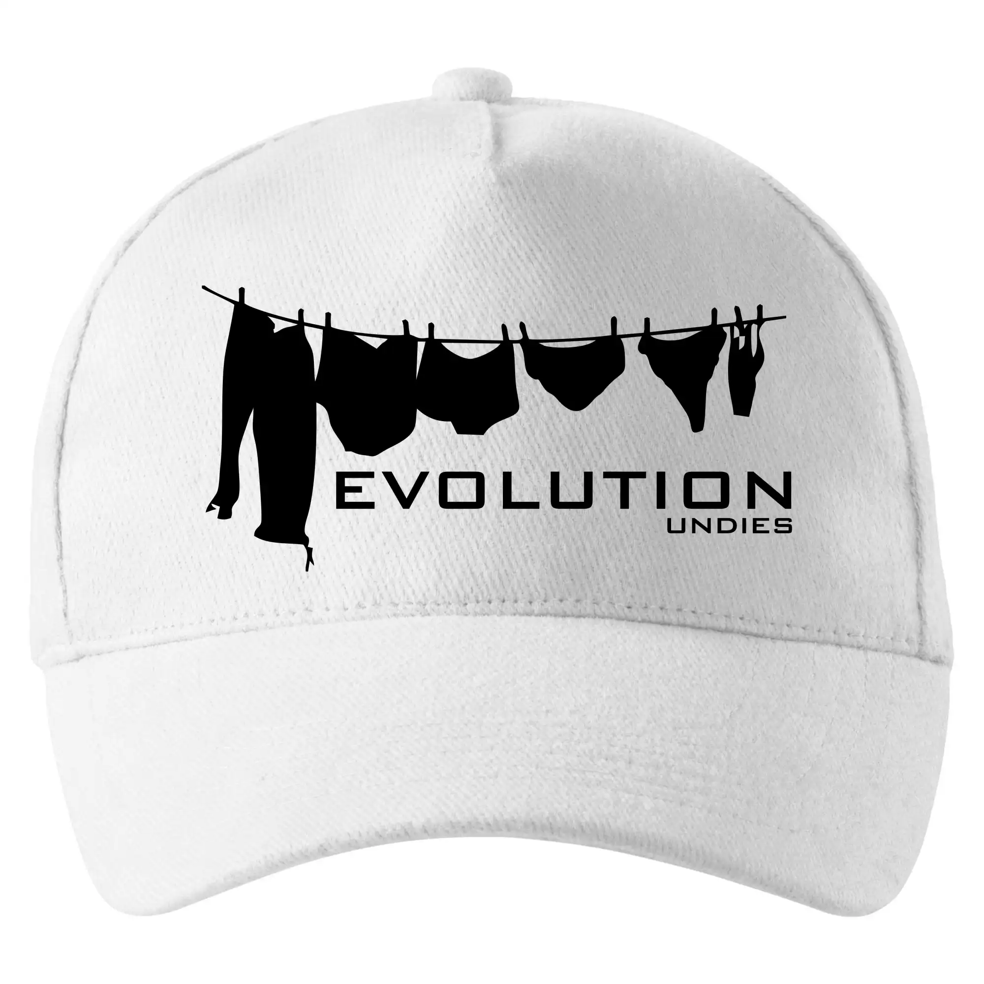 Tričká s potlačou evolúcia - Evolúcia spodnej bielizne - Šiltovka so zahnutým šiltom a mosaznou sponou
