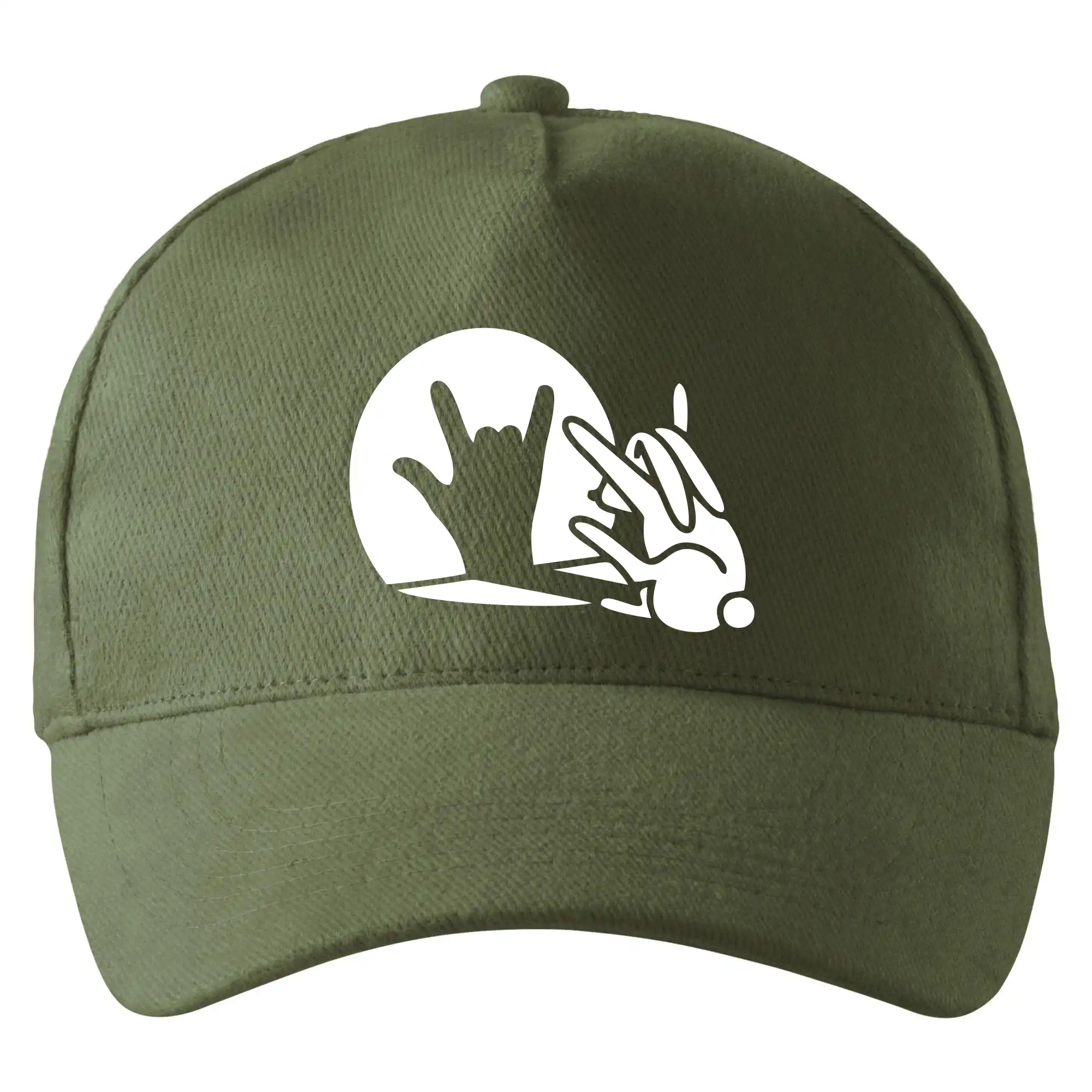 Veľkonočné tričká - Zajac tieň rock - Šiltovka so zahnutým šiltom a mosaznou sponou