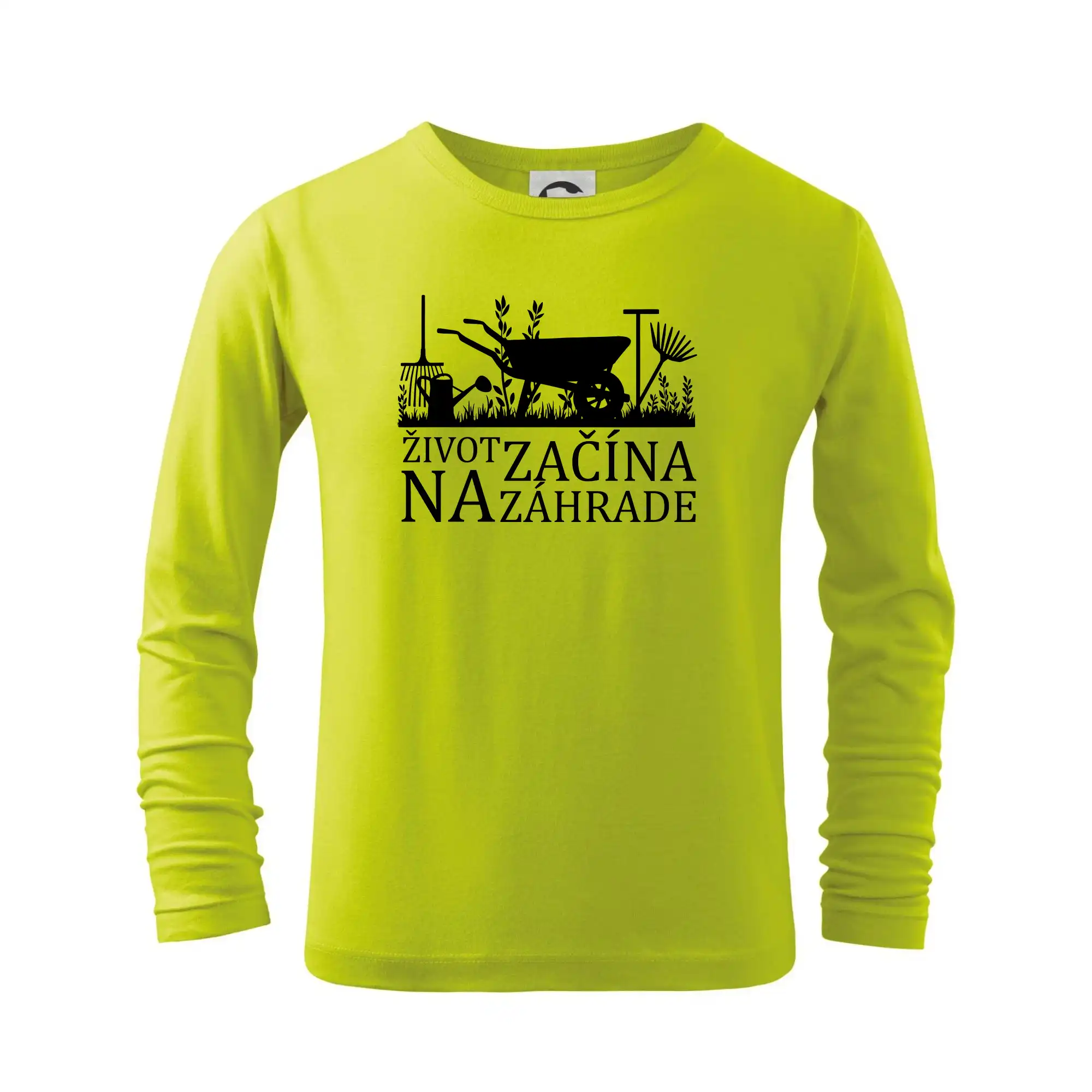 Tričká na chalupu - Život začína na záhrade - Tričko detské Long Sleeve
