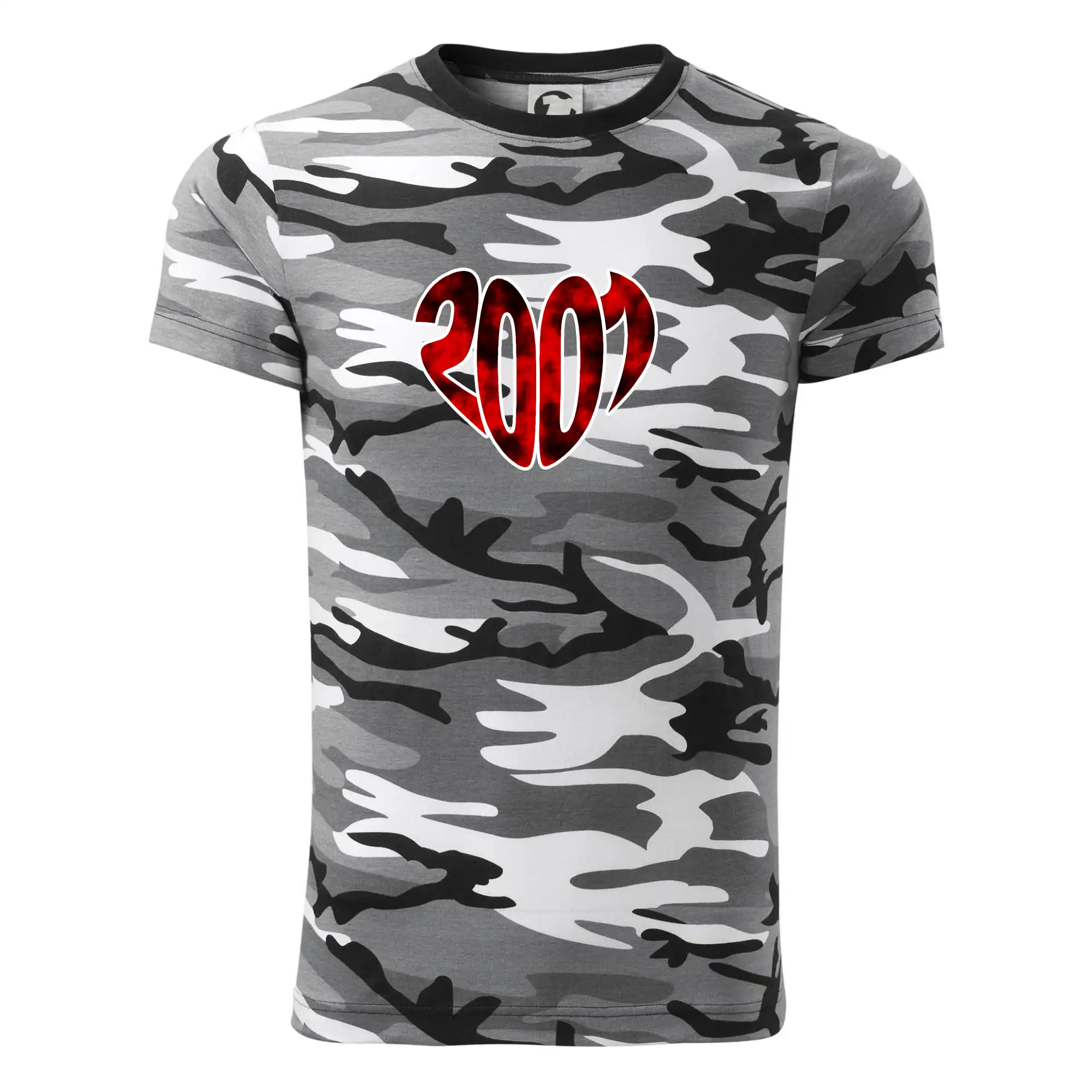 Trička s ročníkom 2001 - 2001 v srdci - Army CAMOUFLAGE