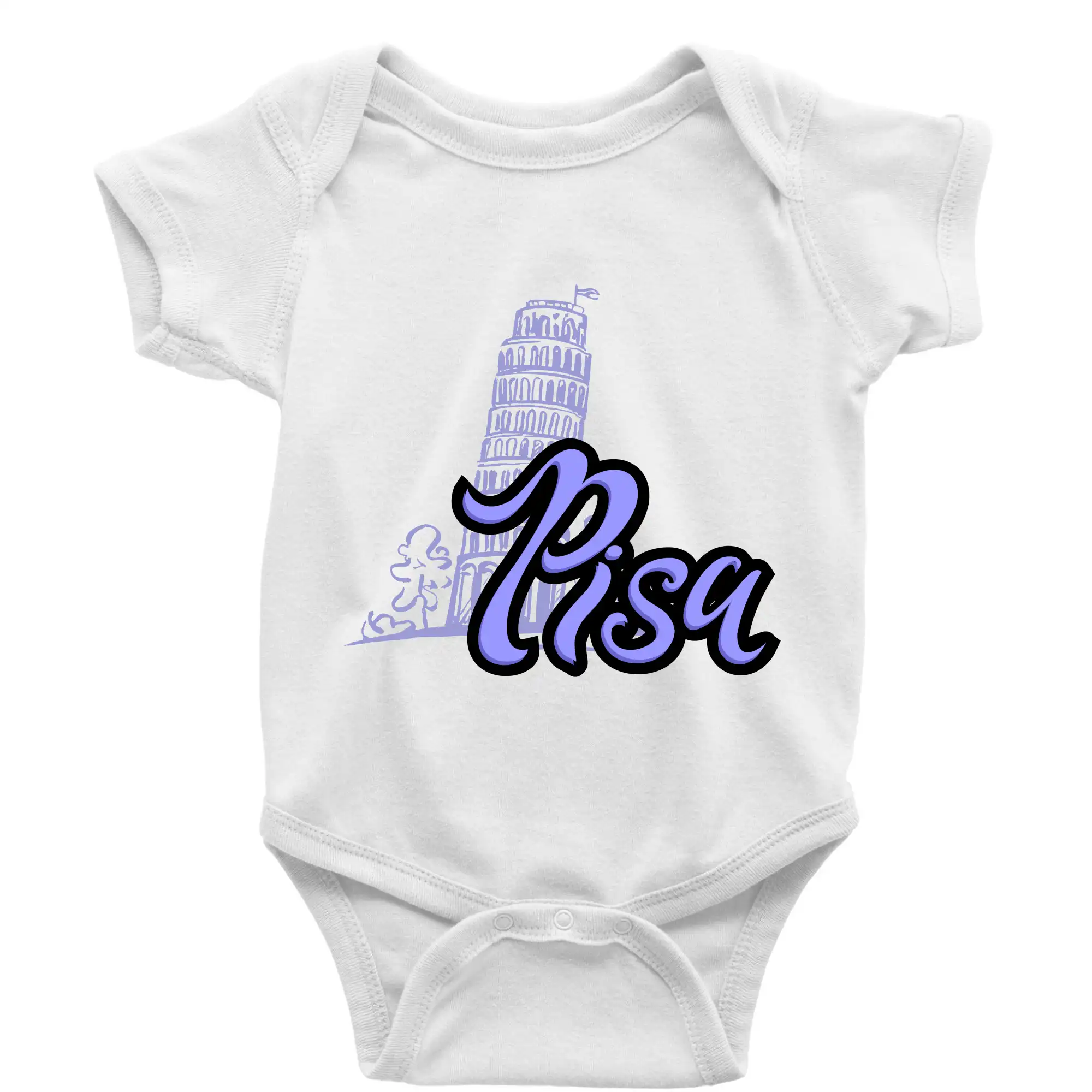 Tričká Taliansko - Pisa Lettering - Body dojčenské s krátkym rukávom