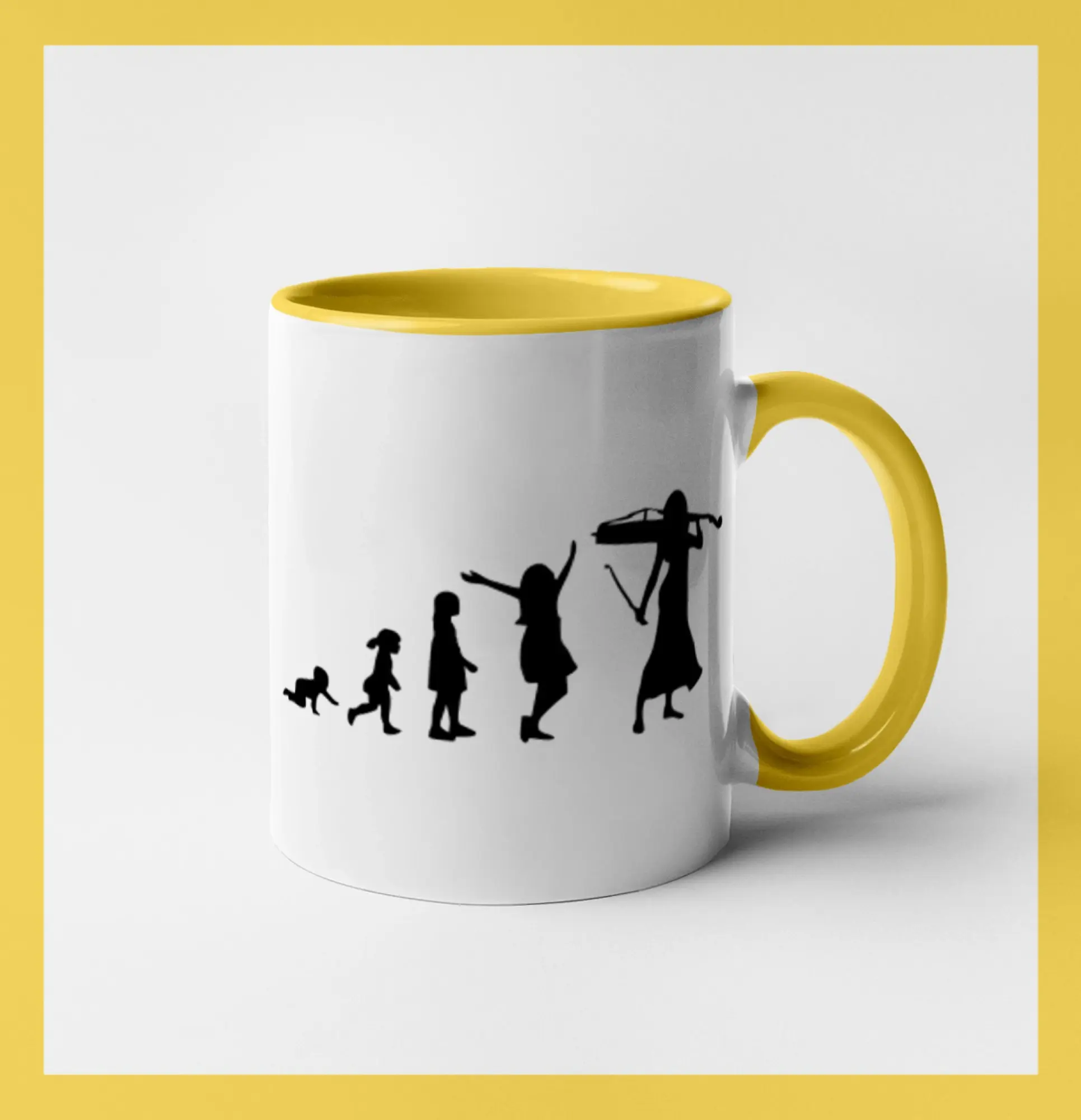 Tričká s potlačou evolúcia - Evolúcia čellistka - Hrnček 