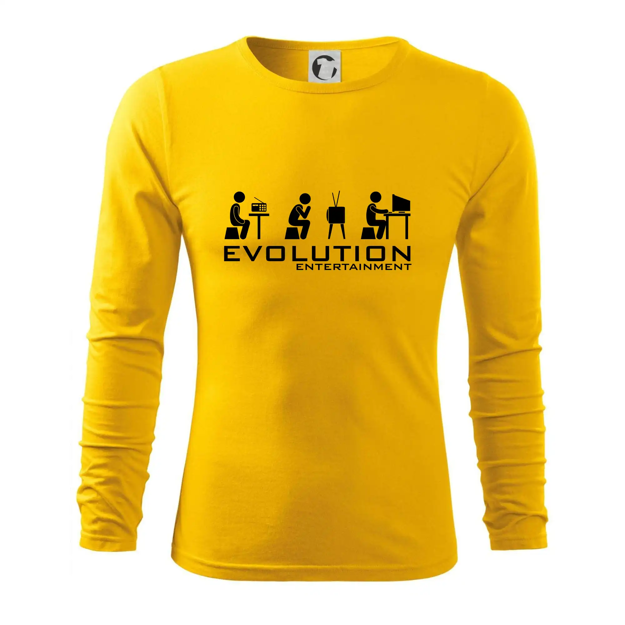 Tričká s potlačou evolúcia - Evolúcia zábavy - Tričko s dlhým rukávom FIT-T long sleeve