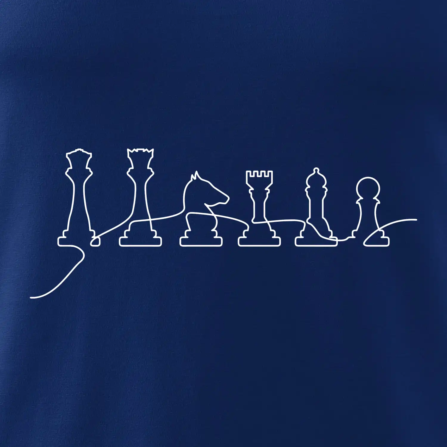 Šachové figurky v řadě - obrys