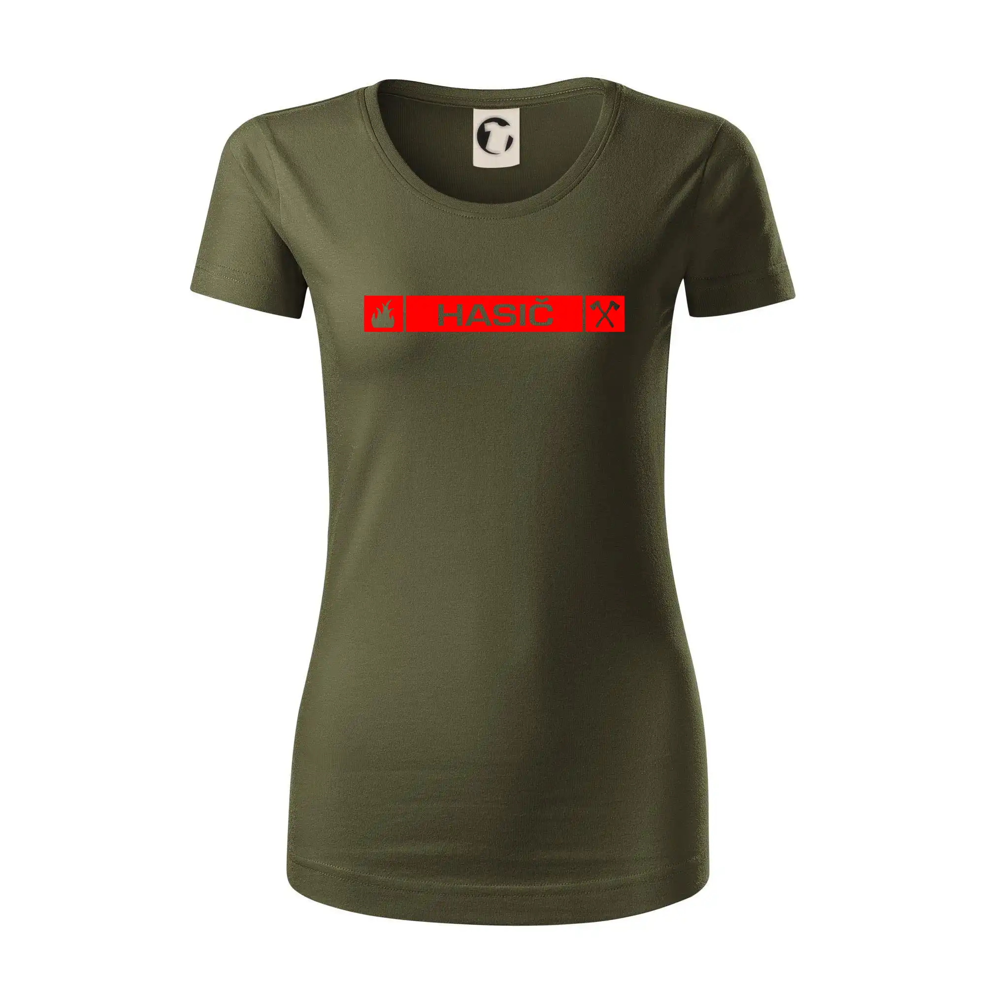 Originálne tričká pre hasičov - Hasiči predný znak - Dámske tričko z organickej bavlny Origin (GOTS)